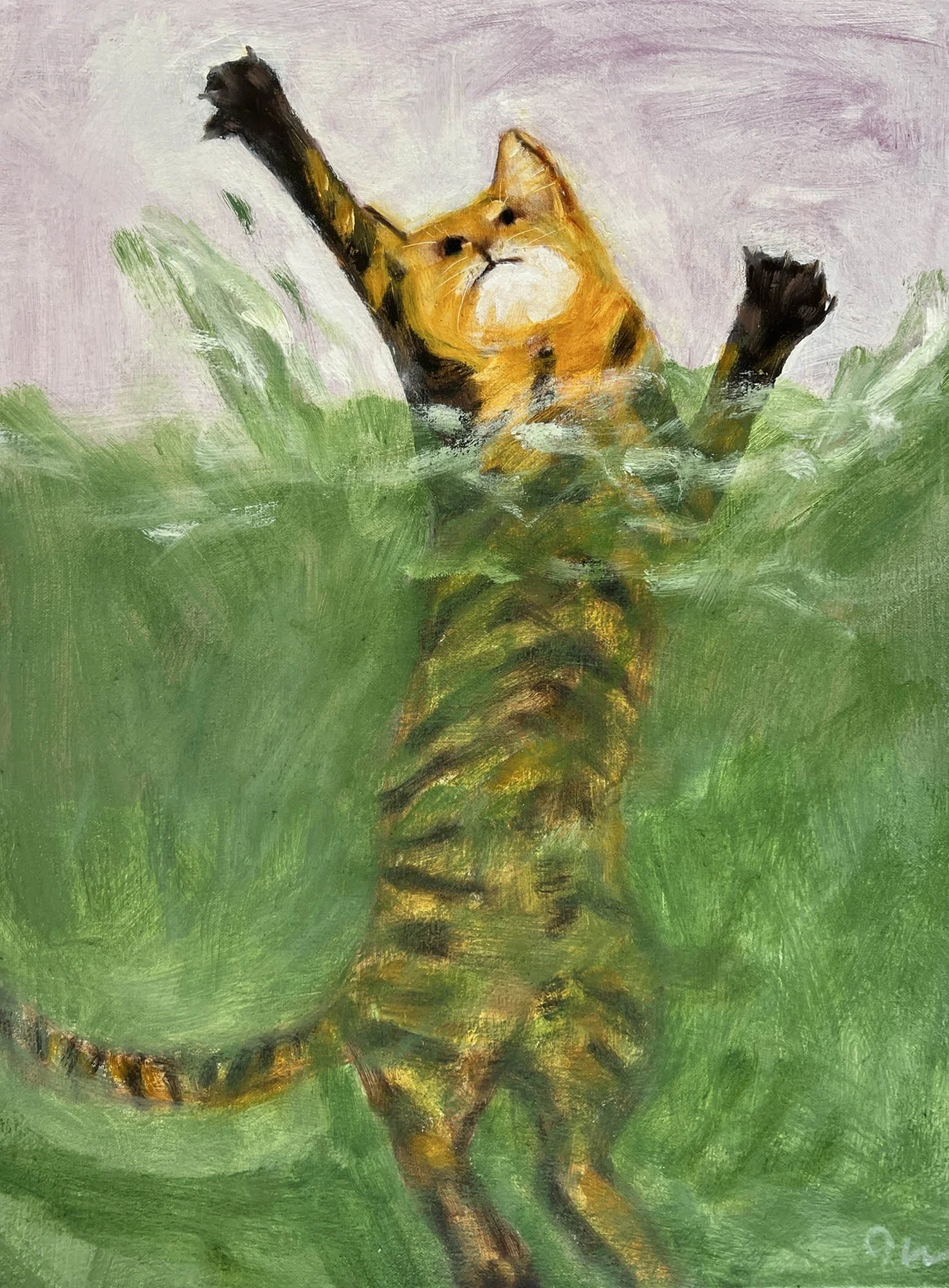 Cat Dance,
Oil on canvas.
14x11in.,
2026
