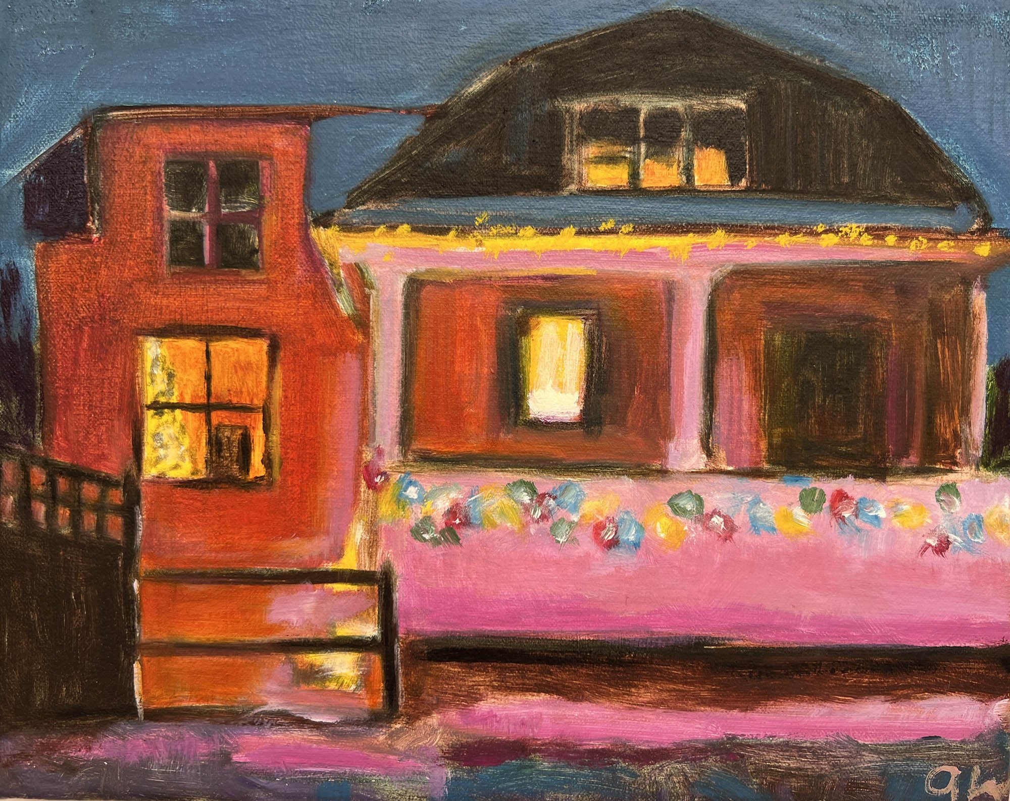Bright Lights House,            
Oil on canvas.
8x10in.,
2026
