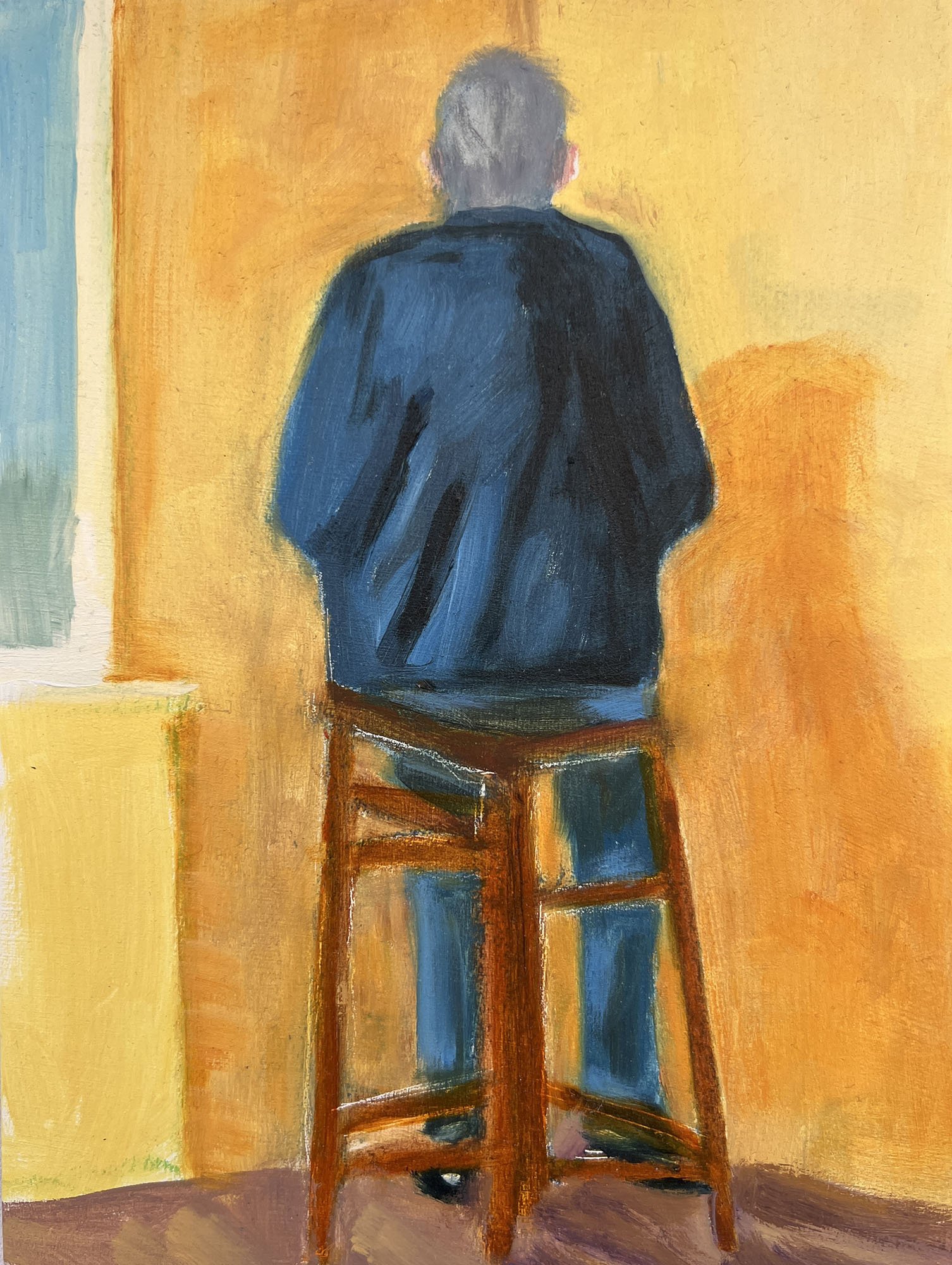 The Thinker,
Oil on wood.
8x6in.,
2026
