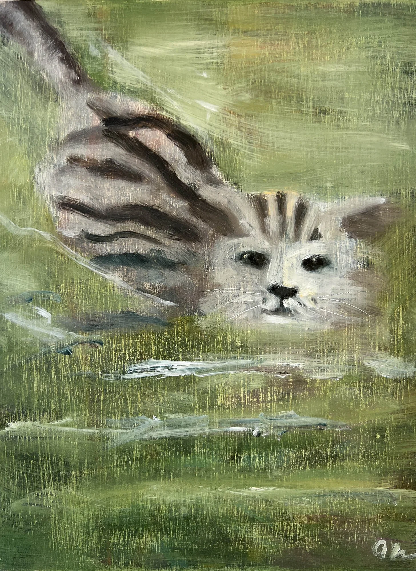 Tiger,
Oil on wood. 
8x6in.,
2026
