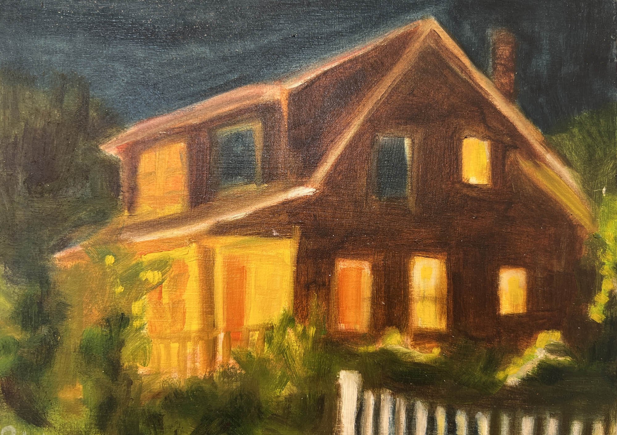 White Fence,
Oil on wood.
6x8in.,
2026

