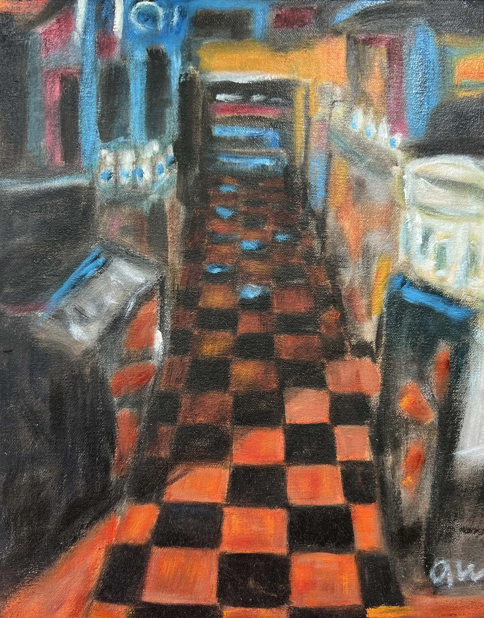191 Bar,
Oil on canvas.
10x8in.,
2026

