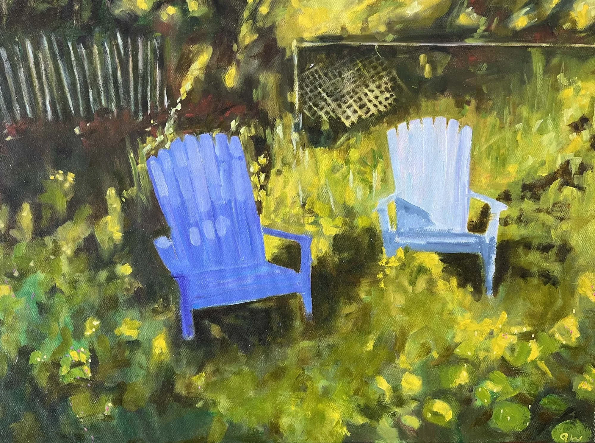 Purple Chairs,
Oil on canvas.
18x24in.,
2018
