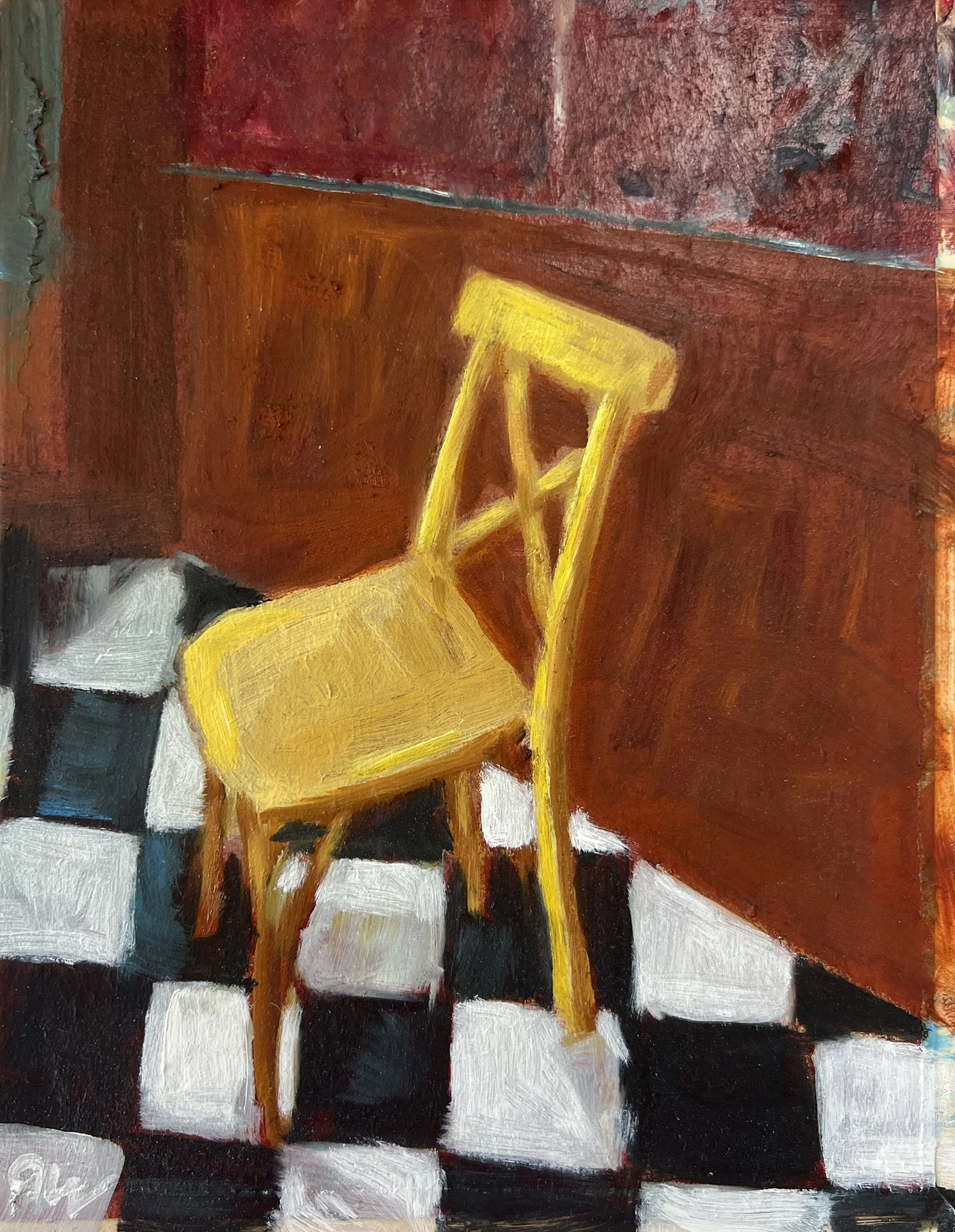 White Horse Tavern,
Oil on bookcover.
9x7in.,
2026
