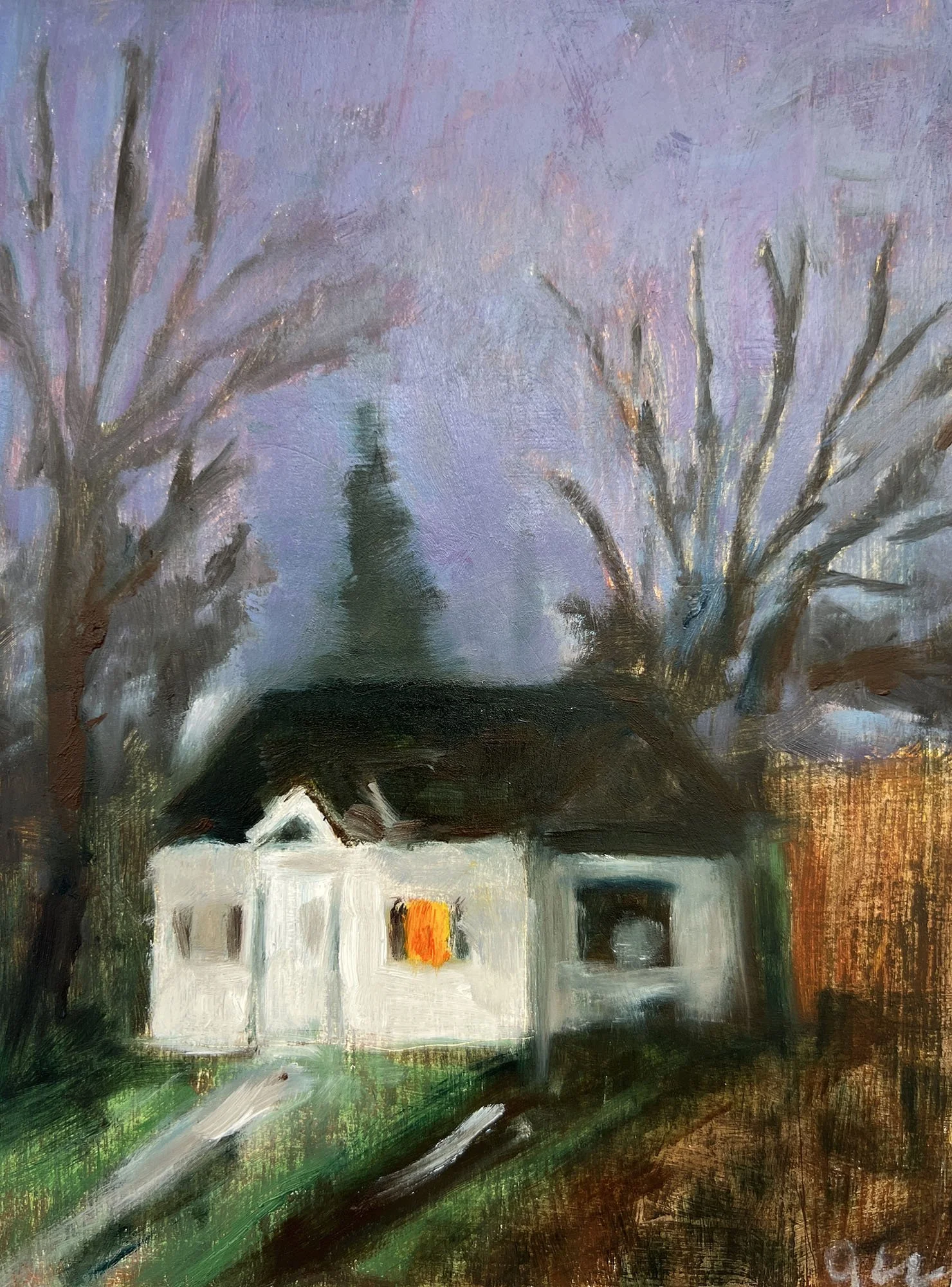 The White House,
Oi on wood.
8x6in.,
2026
