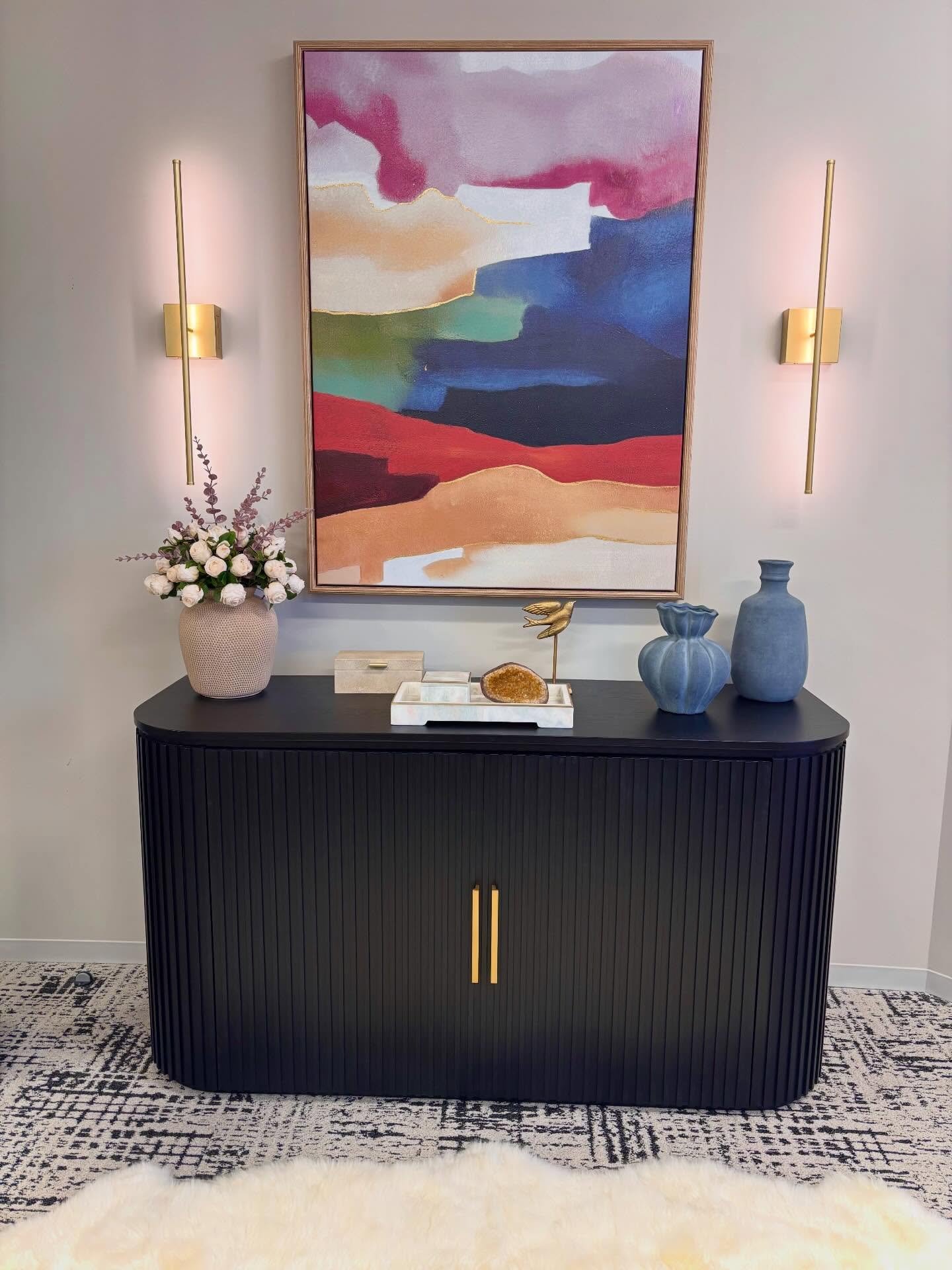 Preview of last week&rsquo;s Galleria area office installation ✨

My client&rsquo;s vision was clear &mdash; create a space that motivates, inspires, and feels elevated the moment you walk in. From the bold abstract artwork to the sculptural lighting
