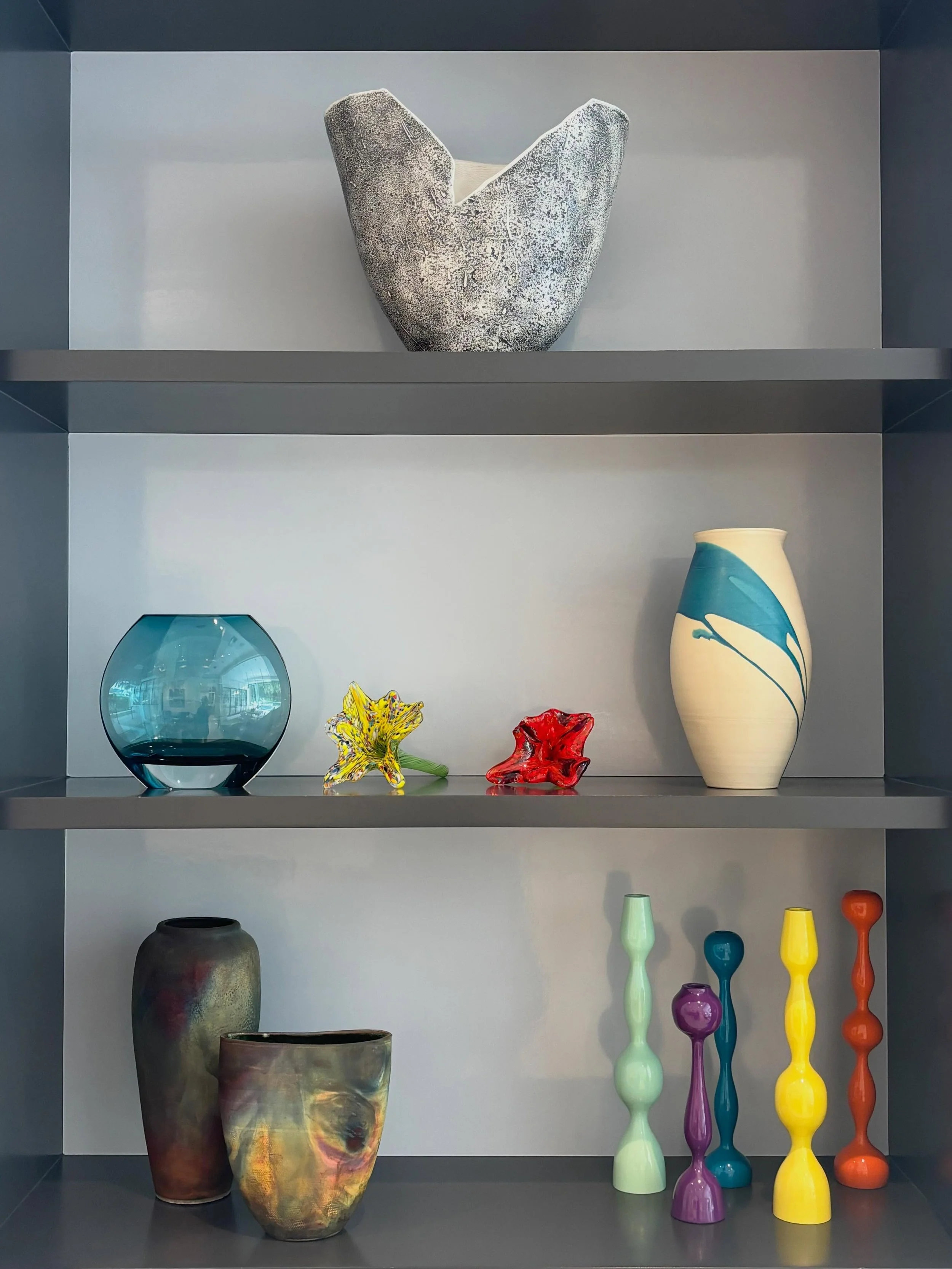 Custom shelves deserve pieces that tell a story. From hand-thrown ceramics to sculptural glass and collected art, every shelf becomes more meaningful when it&rsquo;s filled with unique finds that reflect personality, creativity, and intention.

I lov
