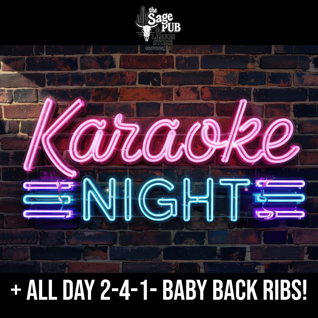 KARAOKE NIGHT + 2-4-1- RIBS ALL DAY 