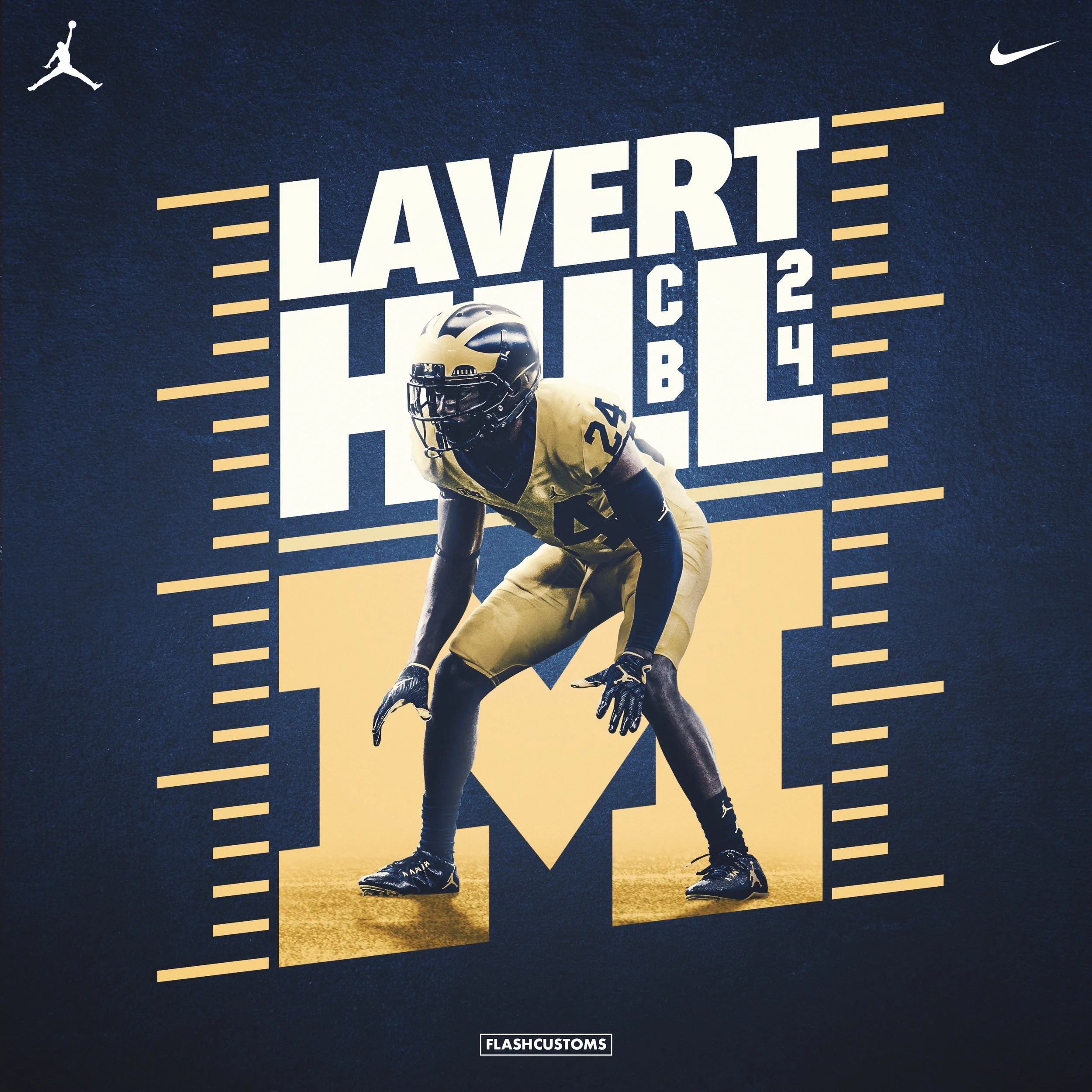 Poster concept of former University of Michigan defensive back Lavert Hill  