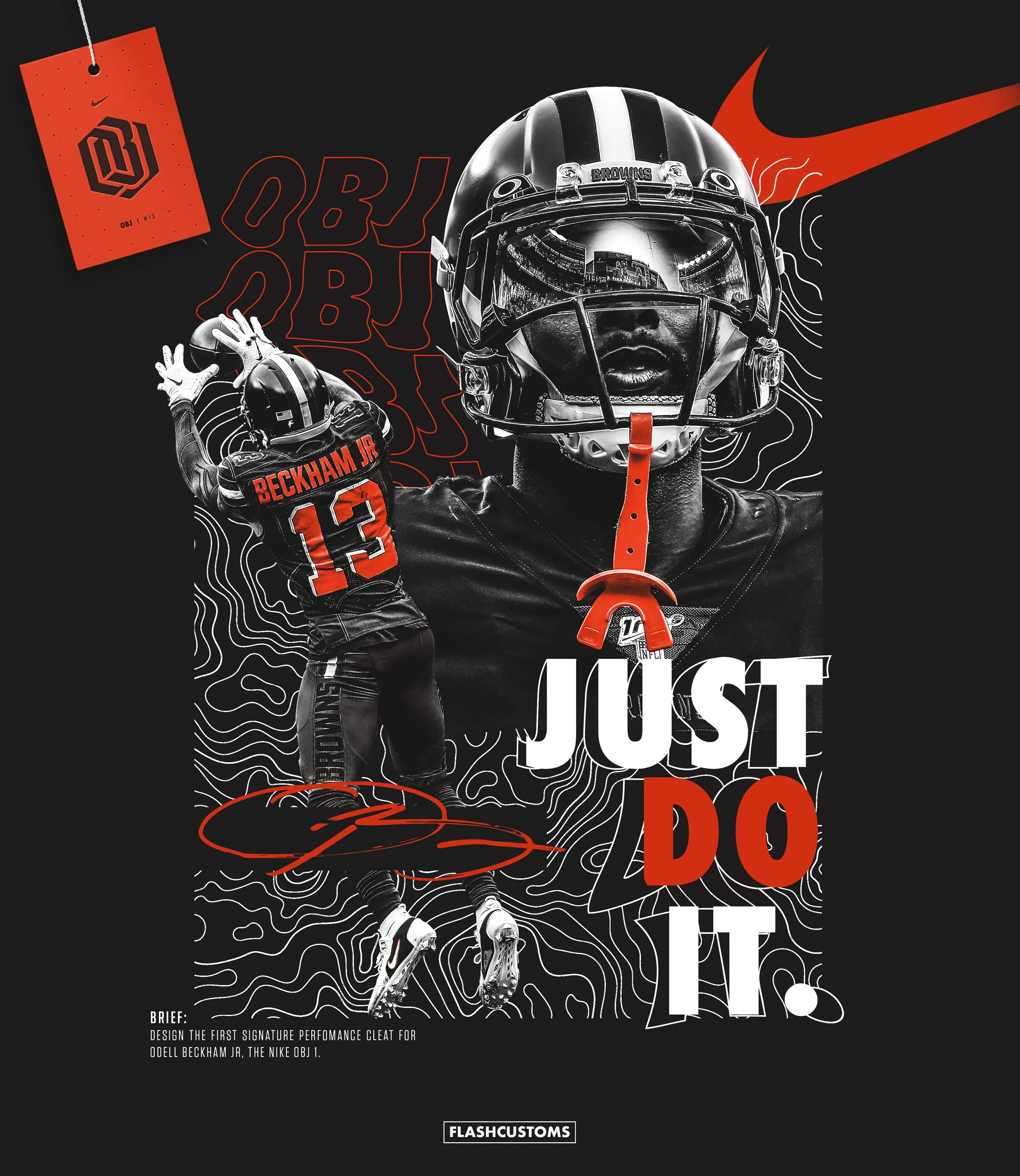 Design of professional football player Odell Beckham Jr. 