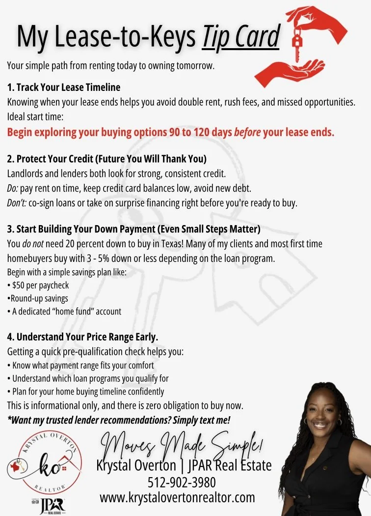 Lease to Keys Tip Card