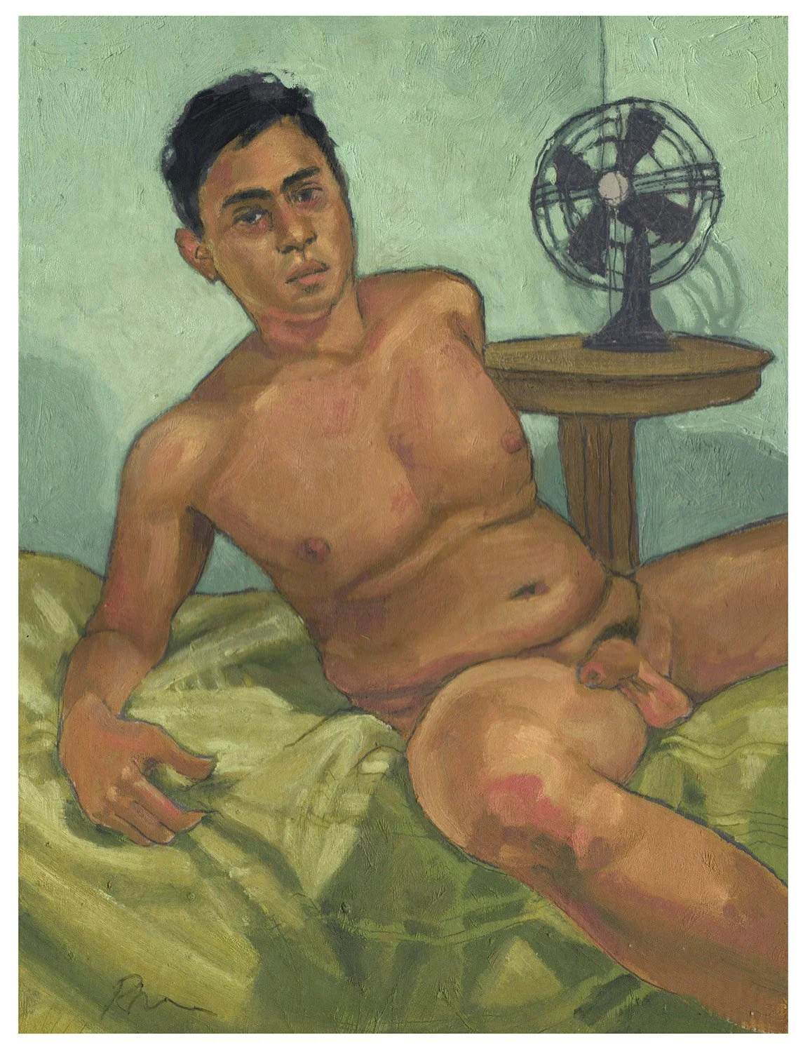 The black fan, oil on panel. 10x8in.
