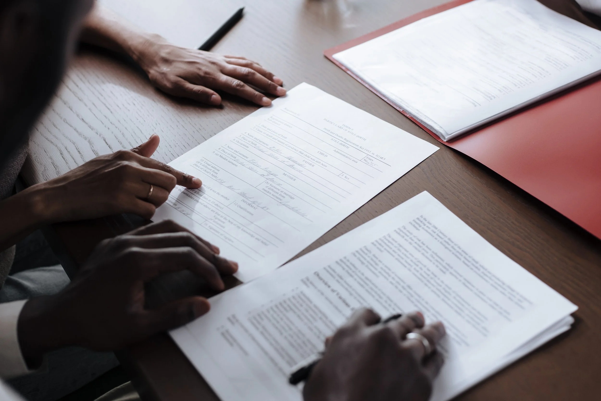 Man signing document