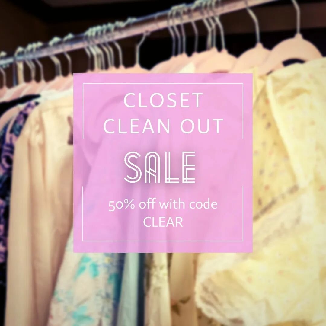 It's sale time again! Help me make some space with a CLOSET CLEAN OUT SALE! 

Just head to Savillssecondhand.com and use code CLEAR at checkout for 50% off of your whole order! 💖
.
.
.
.
.
.
.
.
.
.
#savillssecondhand #sustainablefashion #secondhand