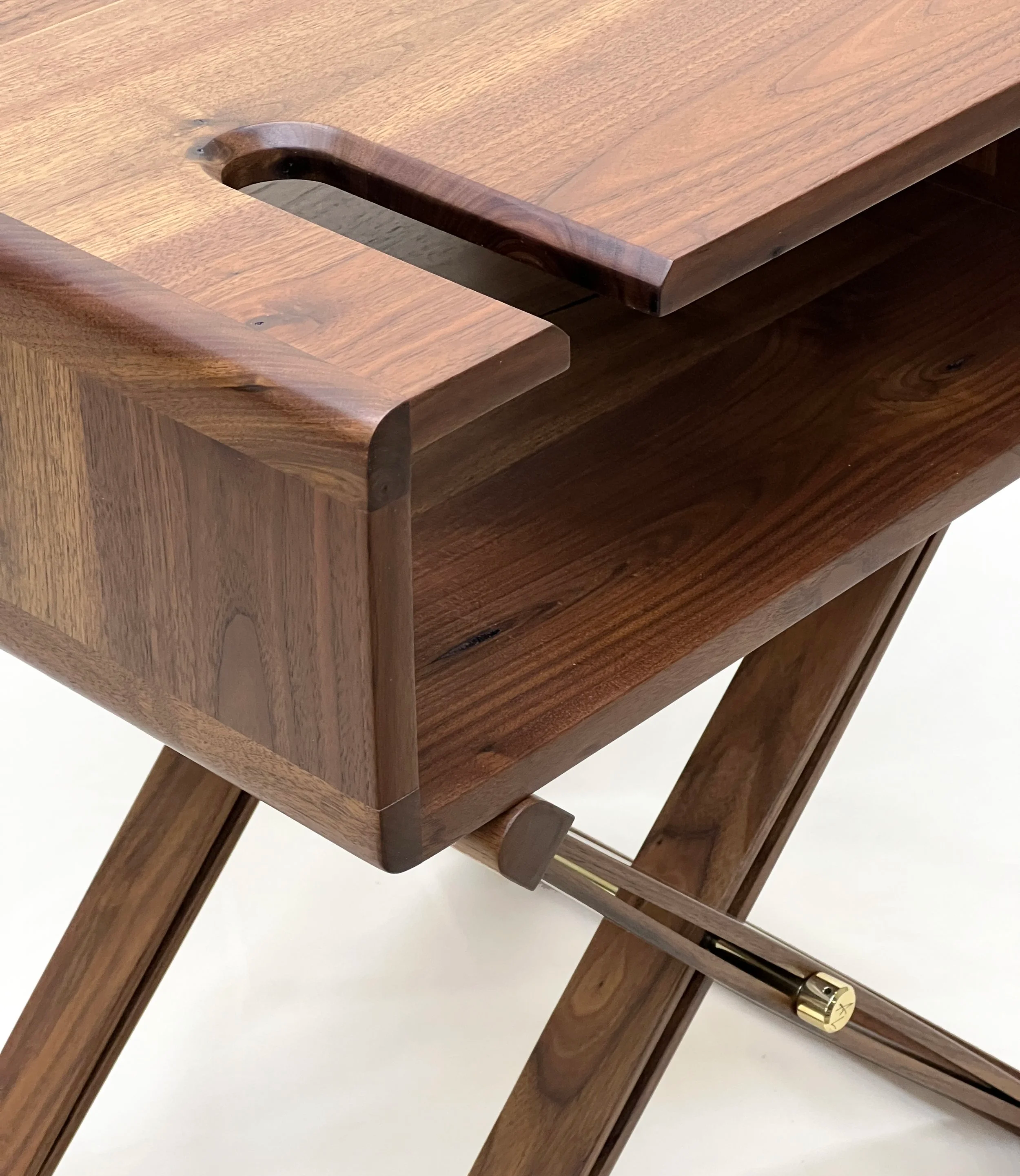 Andres Luer - ATELIERLUER - Campaign Table - Handmade - White Leather - Ballard Shop - Seattle