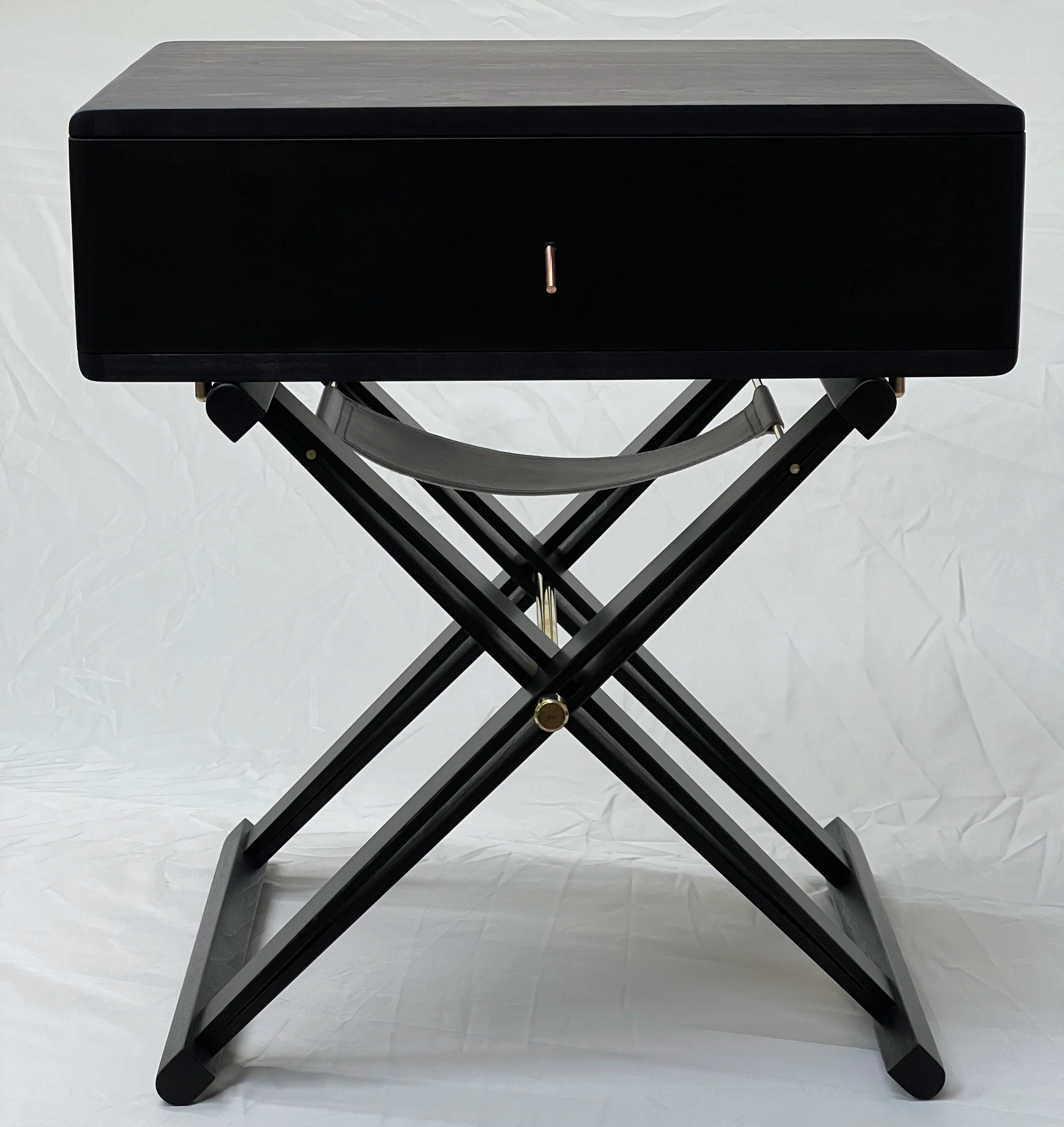 Andres Luer - ATELIERLUER - Campaign Table - Handmade - Ballard Shop - Camel leather stretcher - Seattle