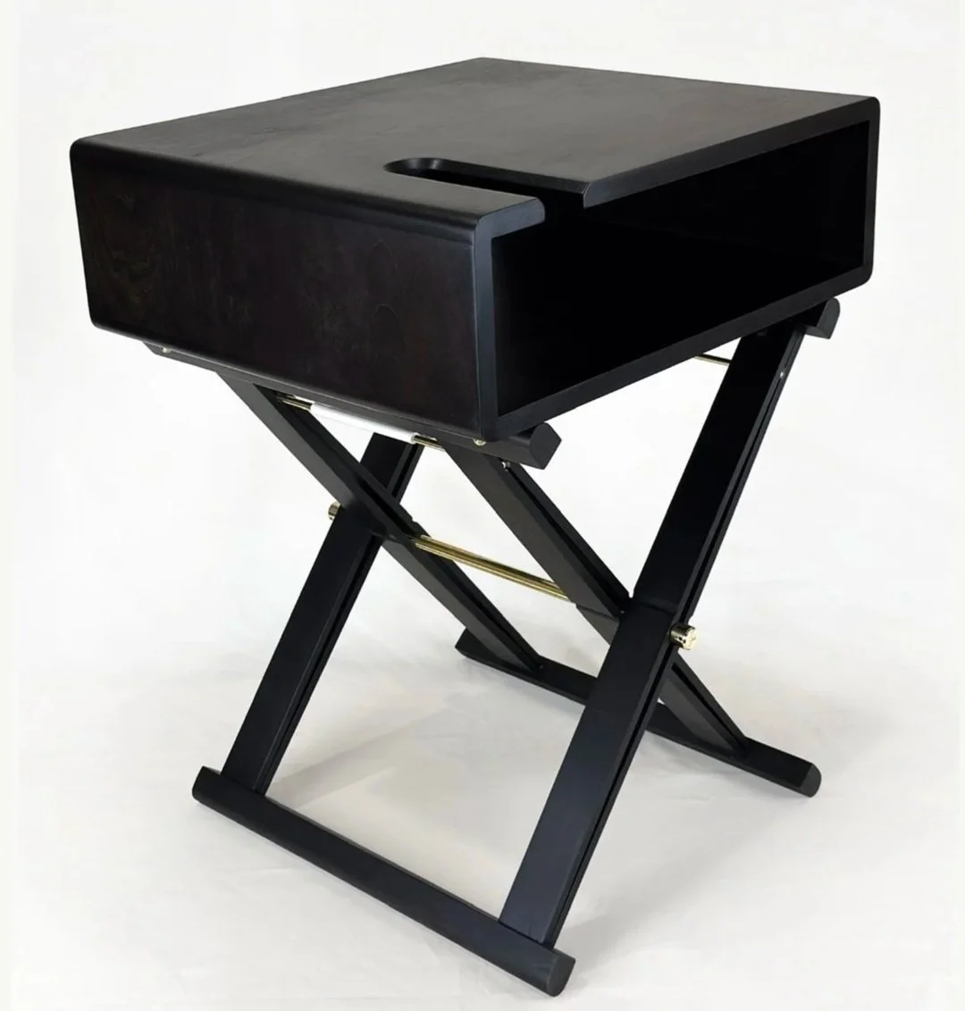 Andres Luer - ATELIERLUER - Campaign Table - Handmade - Ballard Shop - Seattle CAMPAIGN TABLE - BLACK CHERRY