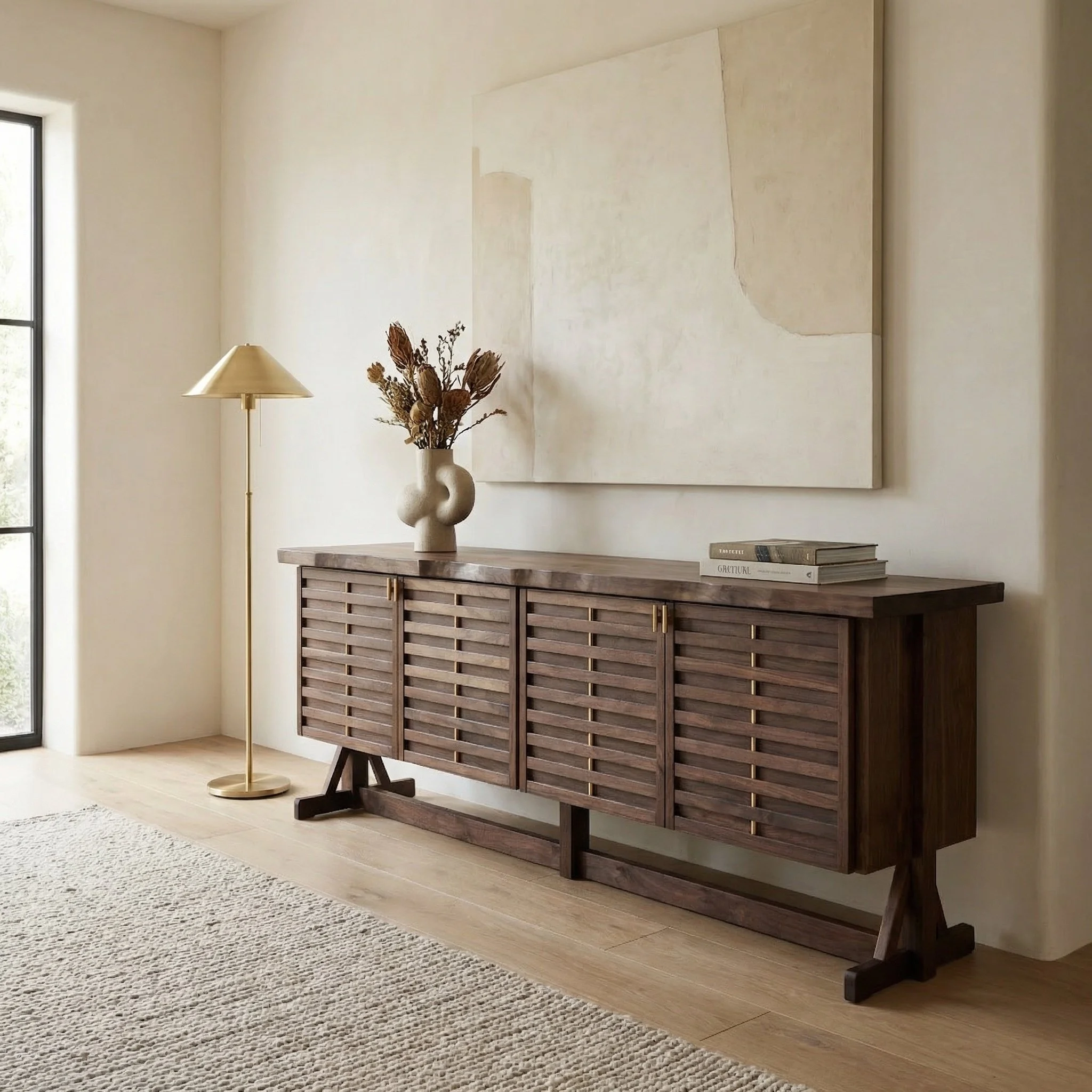 Andres Luer - Atelierluer - INTRECCIO CREDENZA | WALNUT - living room view