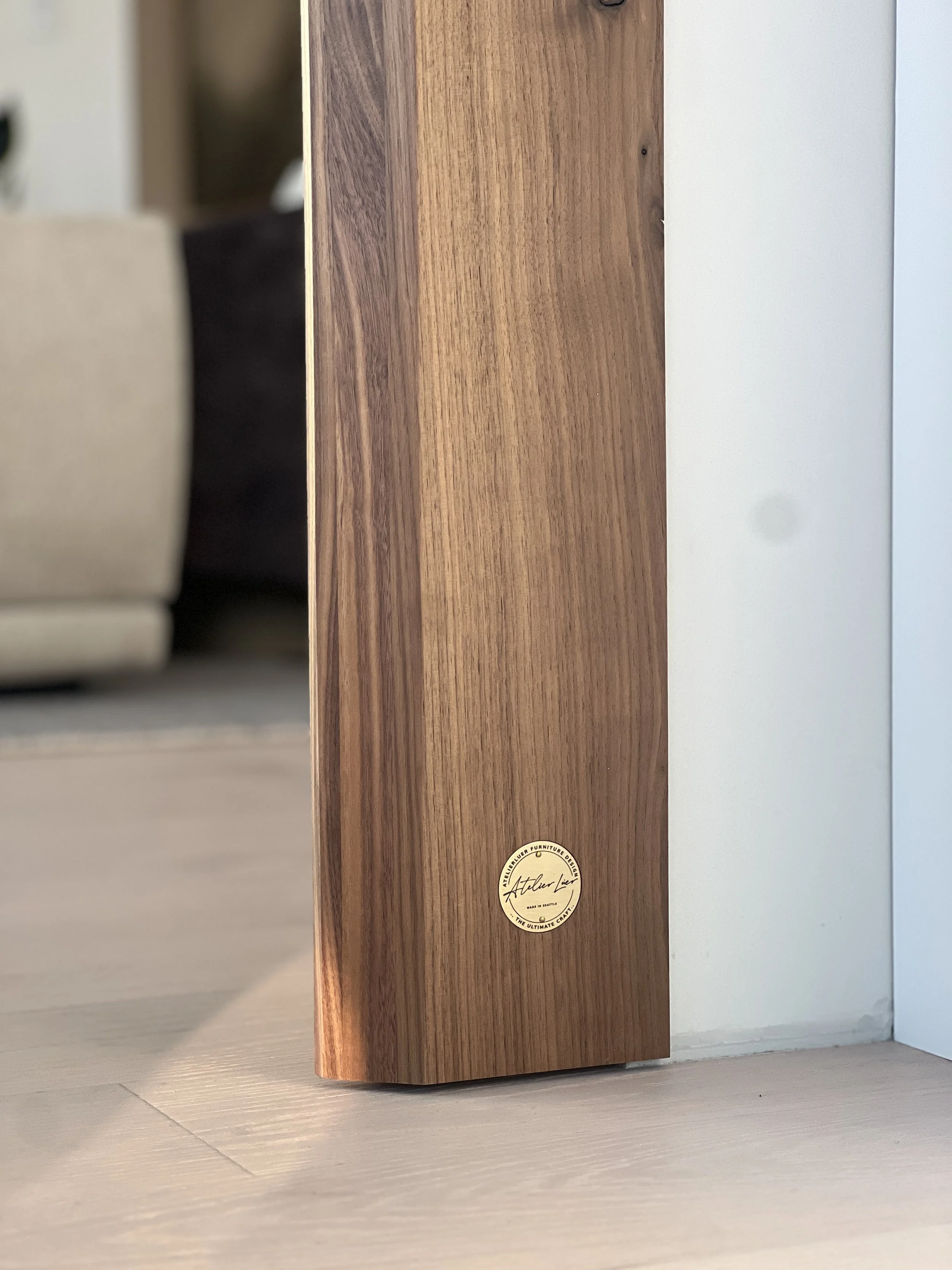 Hand-rubbed natural oil finish American black walnut detail