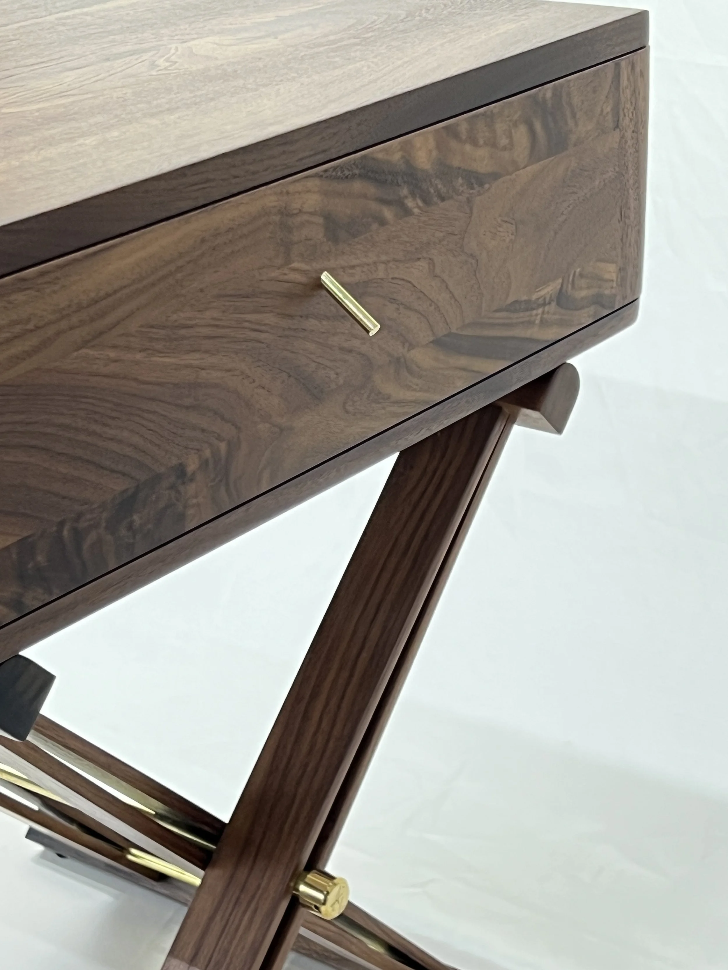 Andres Luer - ATELIERLUER - Campaign Table - Handmade - White Leather - Ballard Shop - Seattle