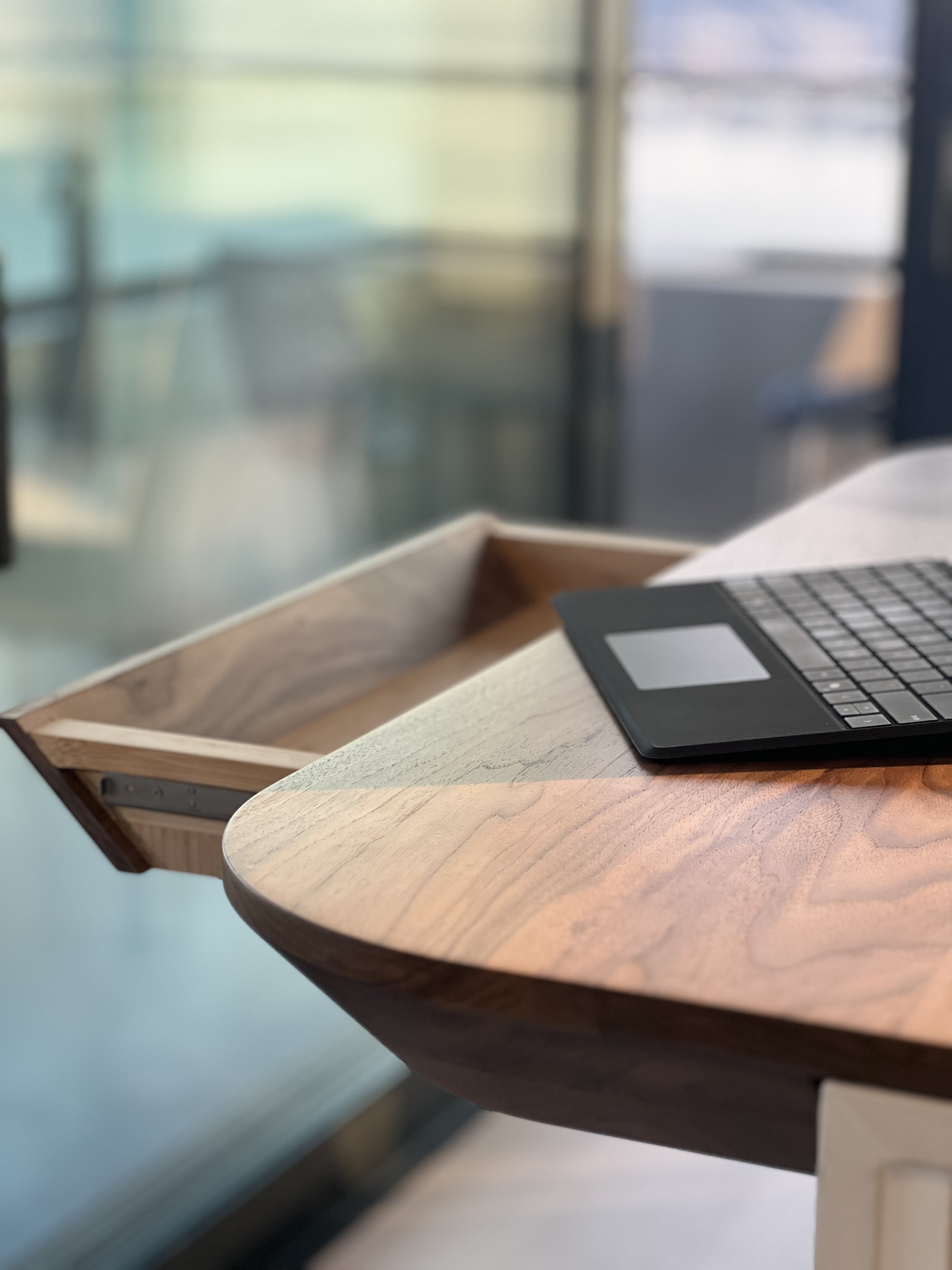 Luxury condo kitchen transformation custom walnut island Seattle