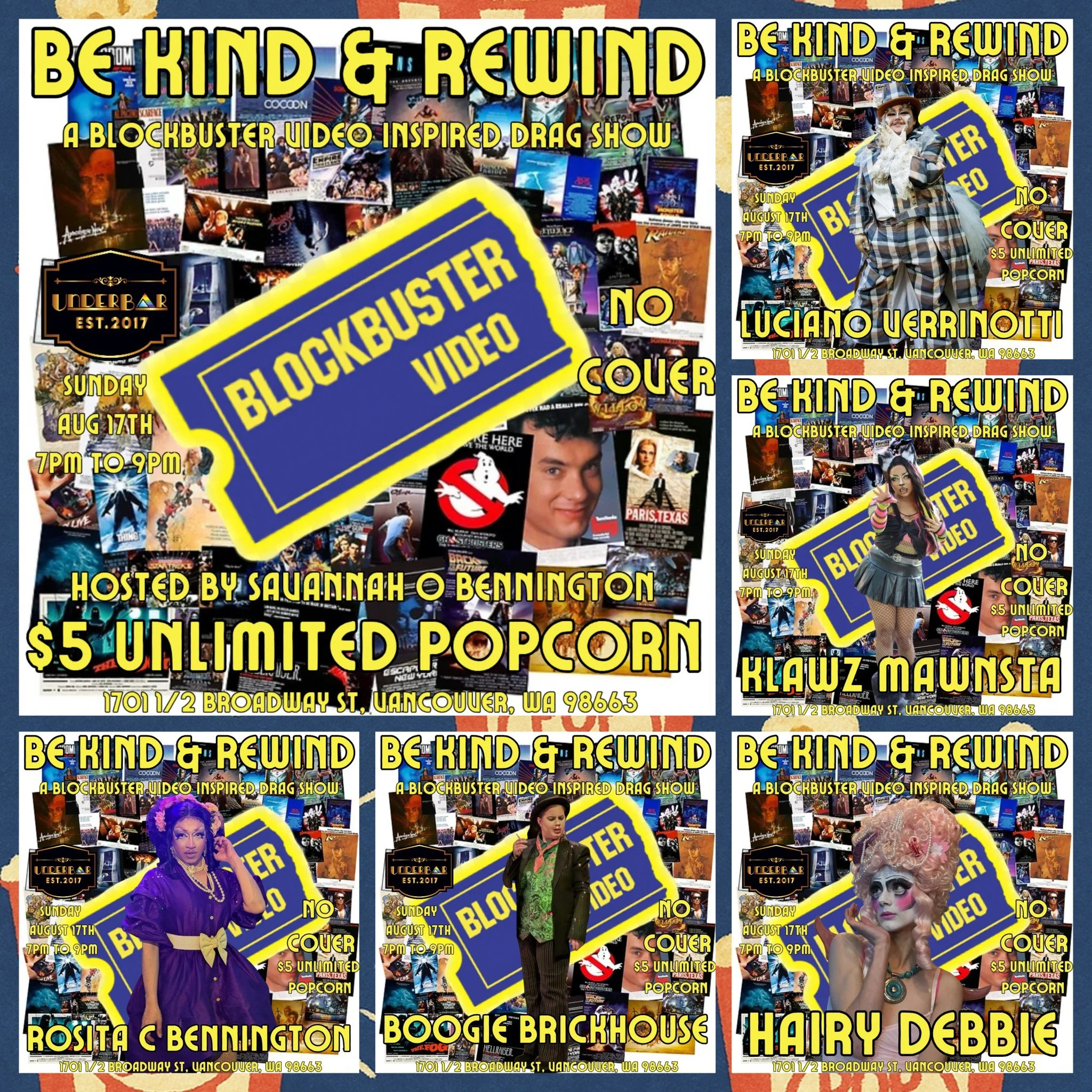 BE KIND REWIND BLOCKBUSTER Inspired Video Drag Show