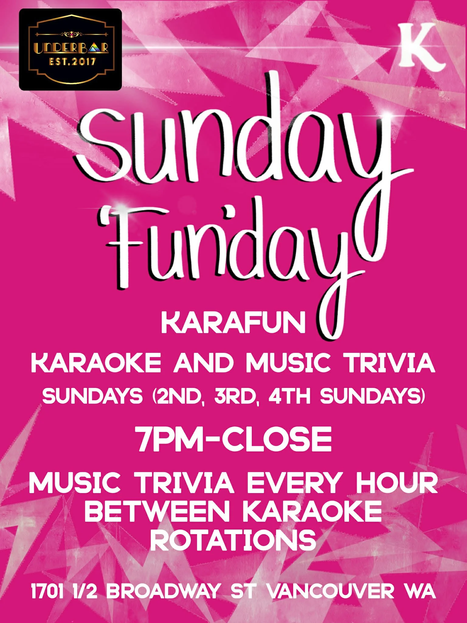 SUNDAY FUNDAY KARAOKE MUSIC TRIVIA