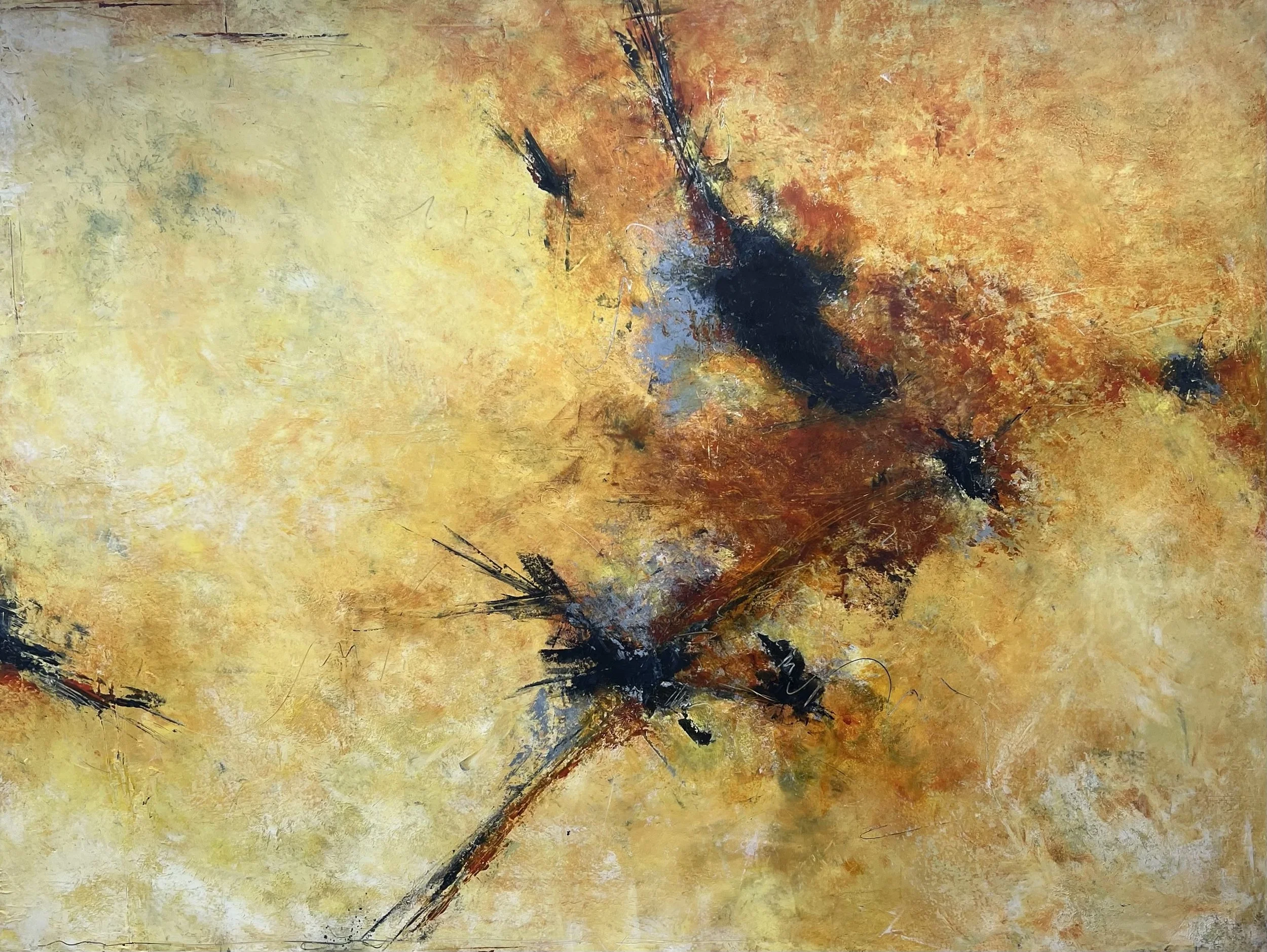 #20 Come Together  oil & cold wax 30 x 40 $2000