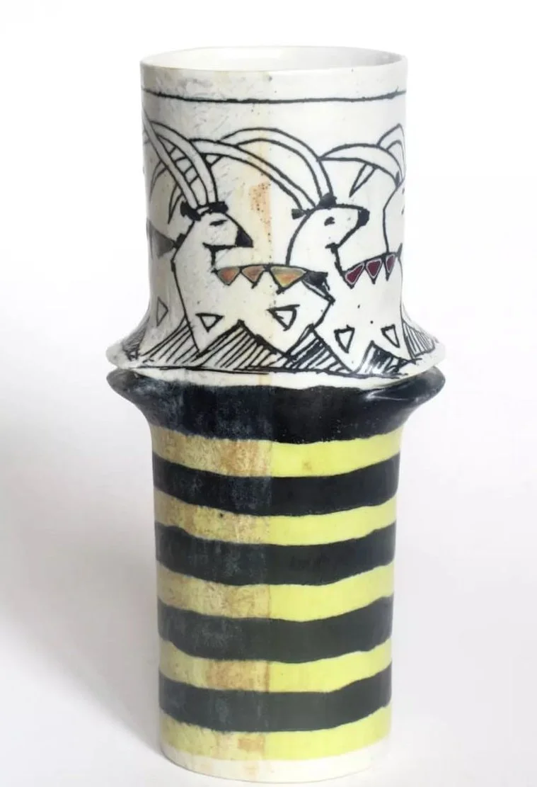 #103 Party Animals Twolip Vase 2022 8x4" SOLD