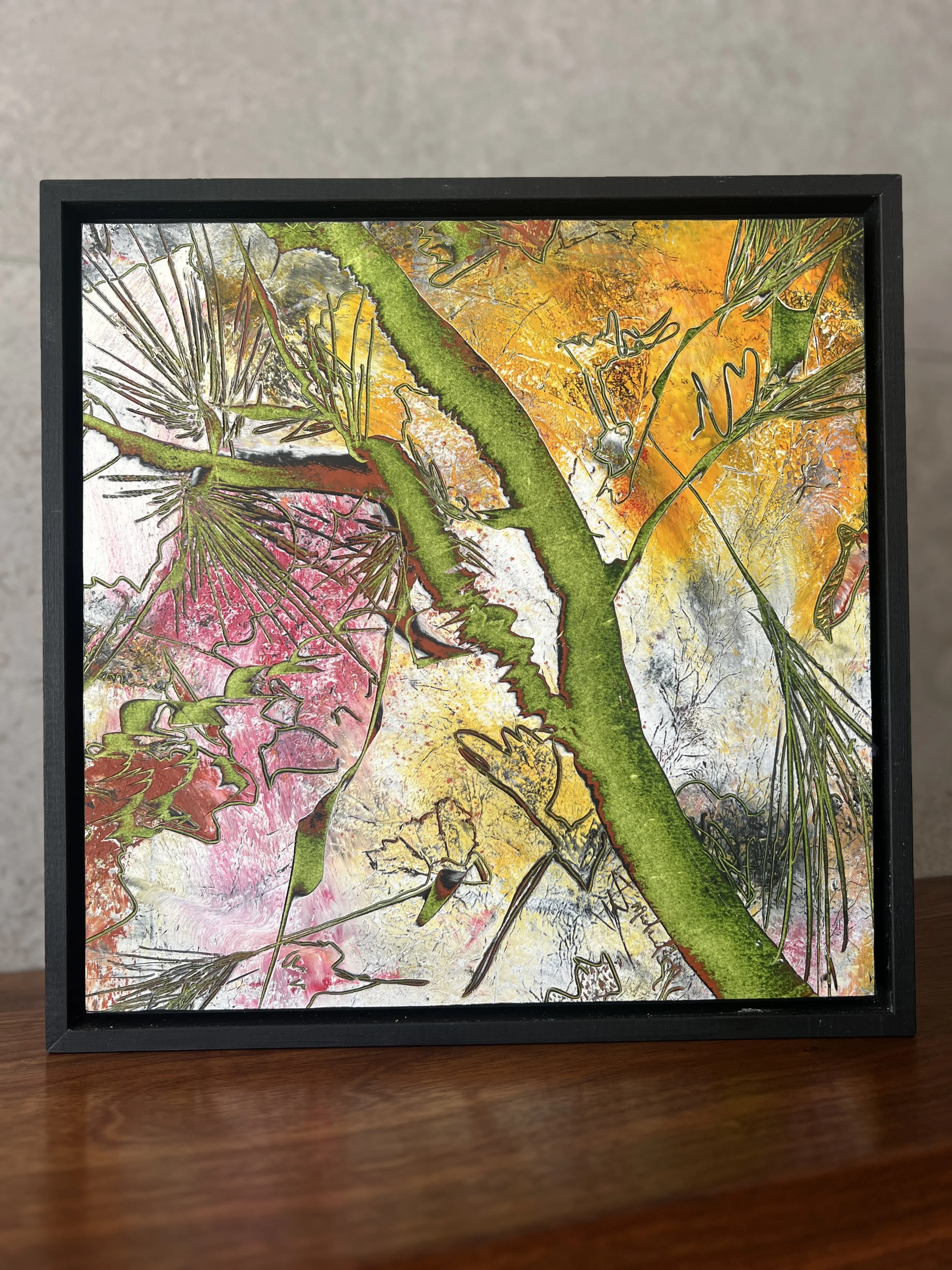 #10 Something of the Marvelous oil & cold wax 12 x 12 Framed $350