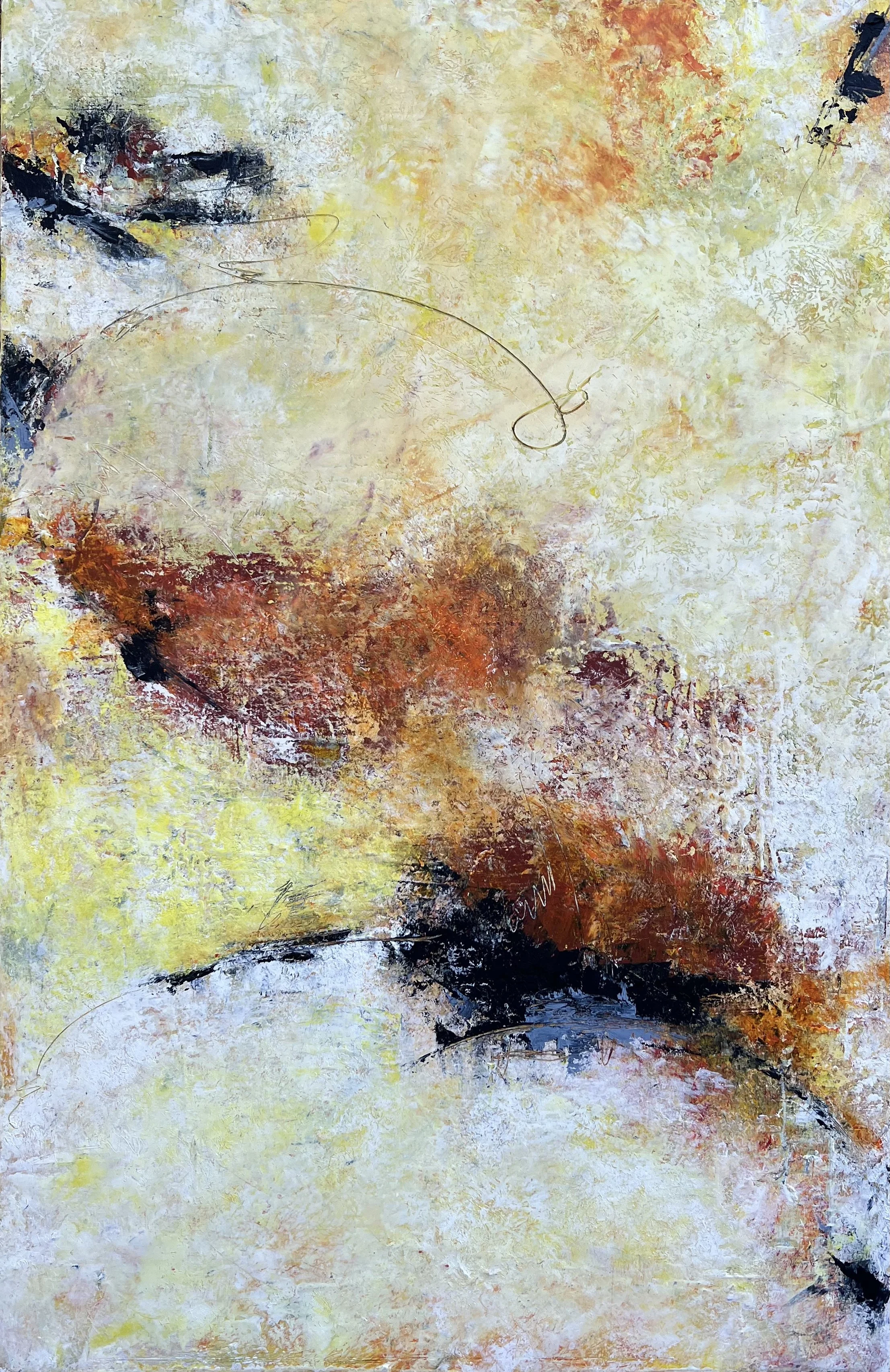 #18 Sailing Higher oil & cold wax 26 x 38 $1600