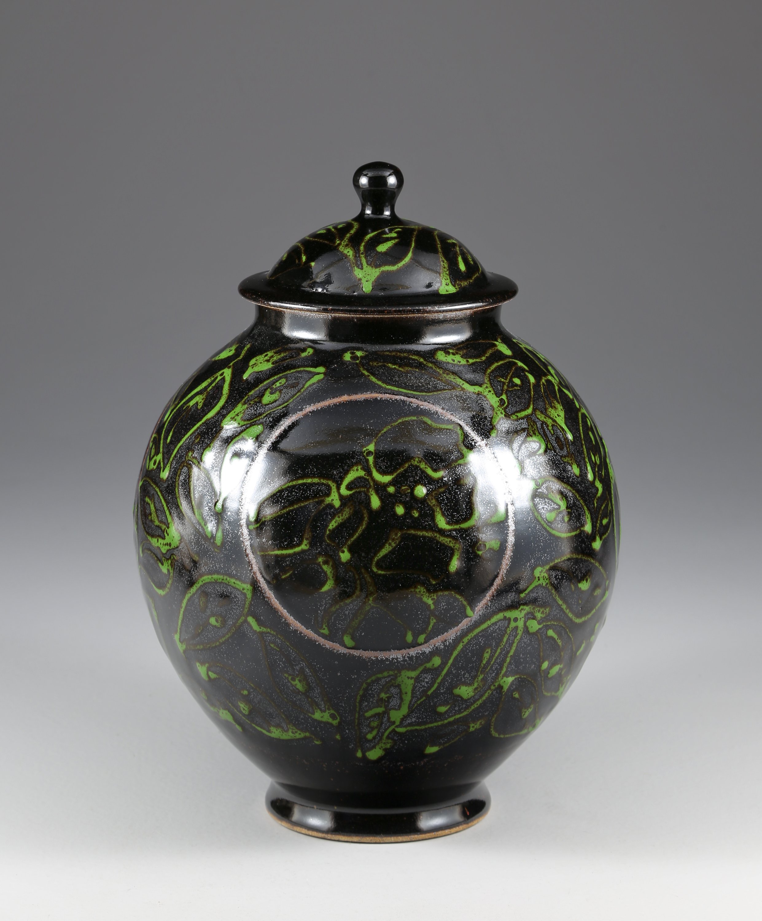#34 Temmoku Chrome Leaves $275