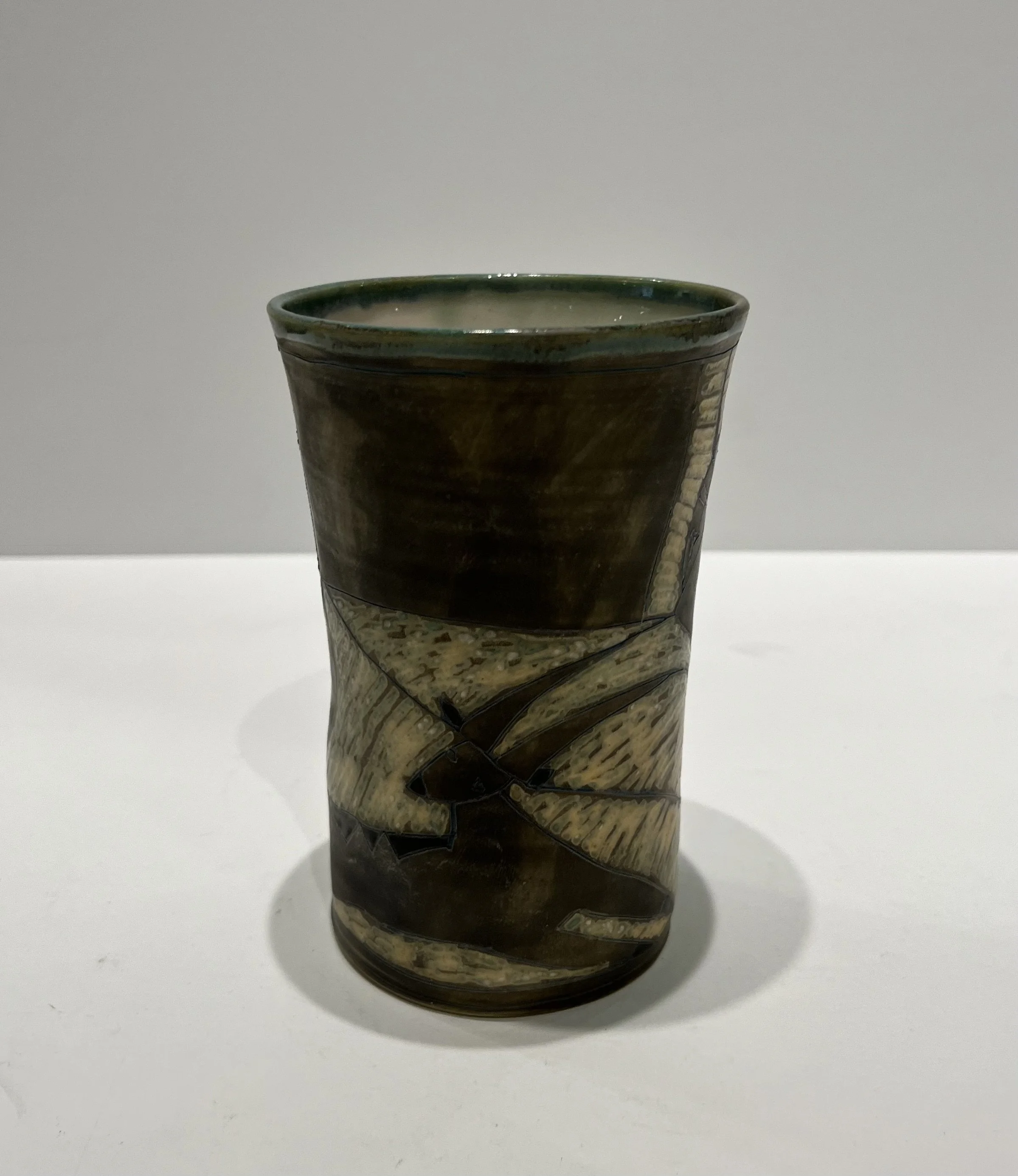 #107 Angel and Stag Beaker 1999  SOLD 5x3.25"