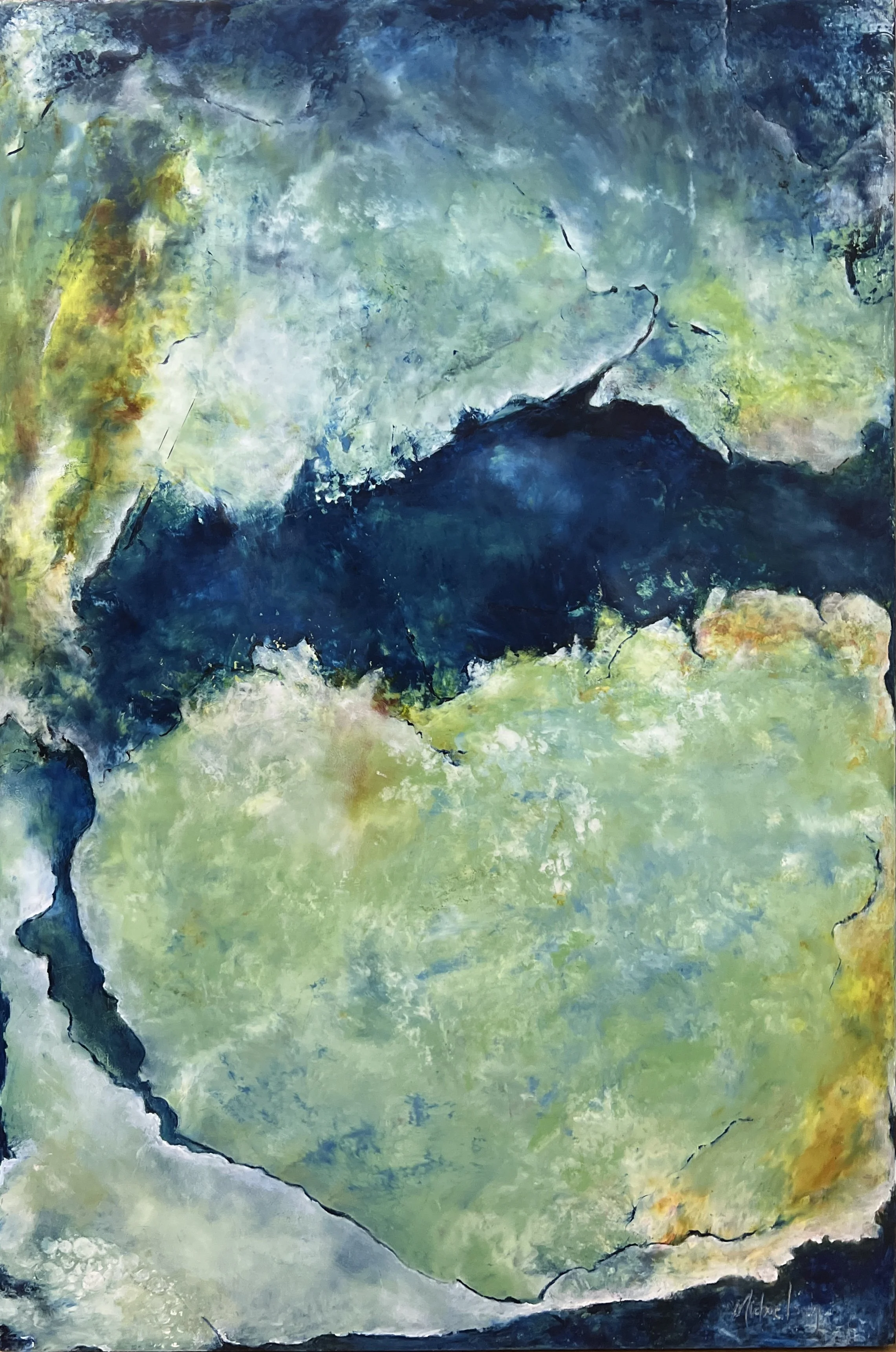 #25 Limitless Flow  oil & cold wax 24 x 36 $1450