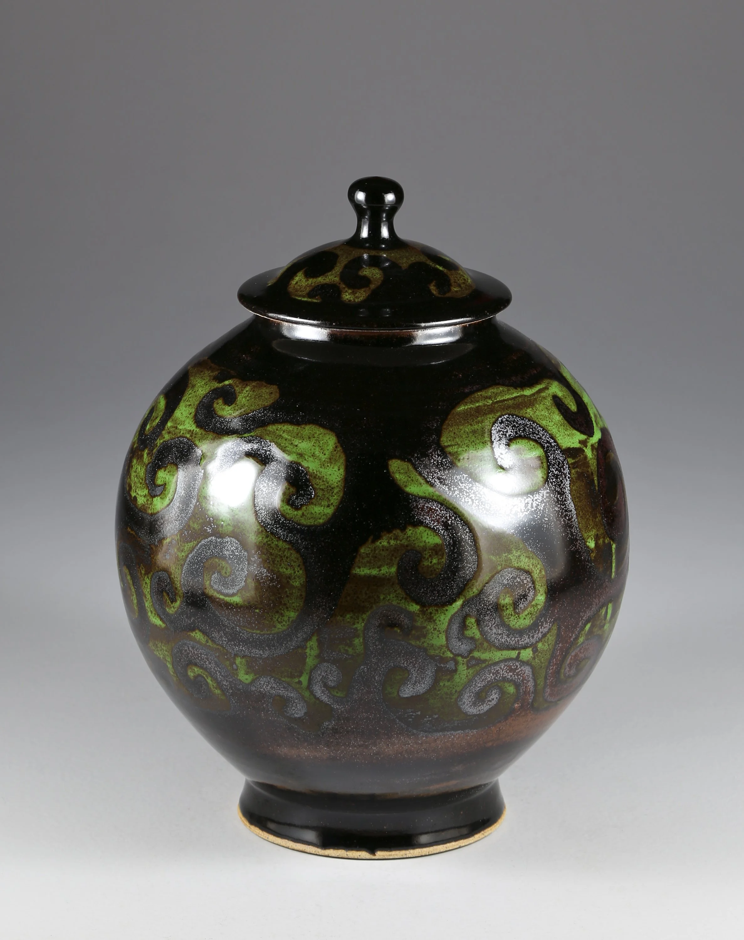 #12 Chrome Swirls Jar $275