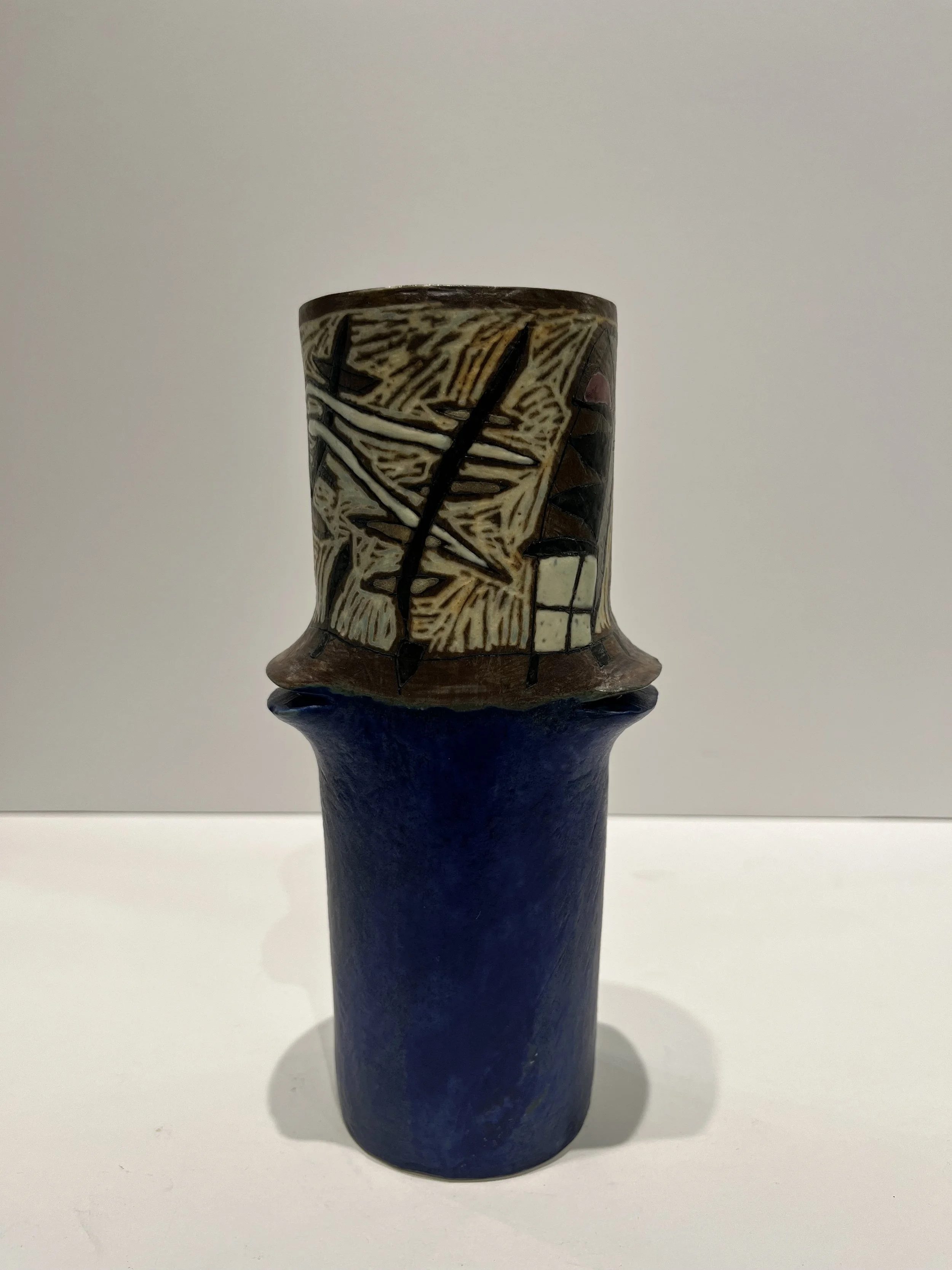 #102 Stag Twolip Vase 2022 SOLD 8x4"