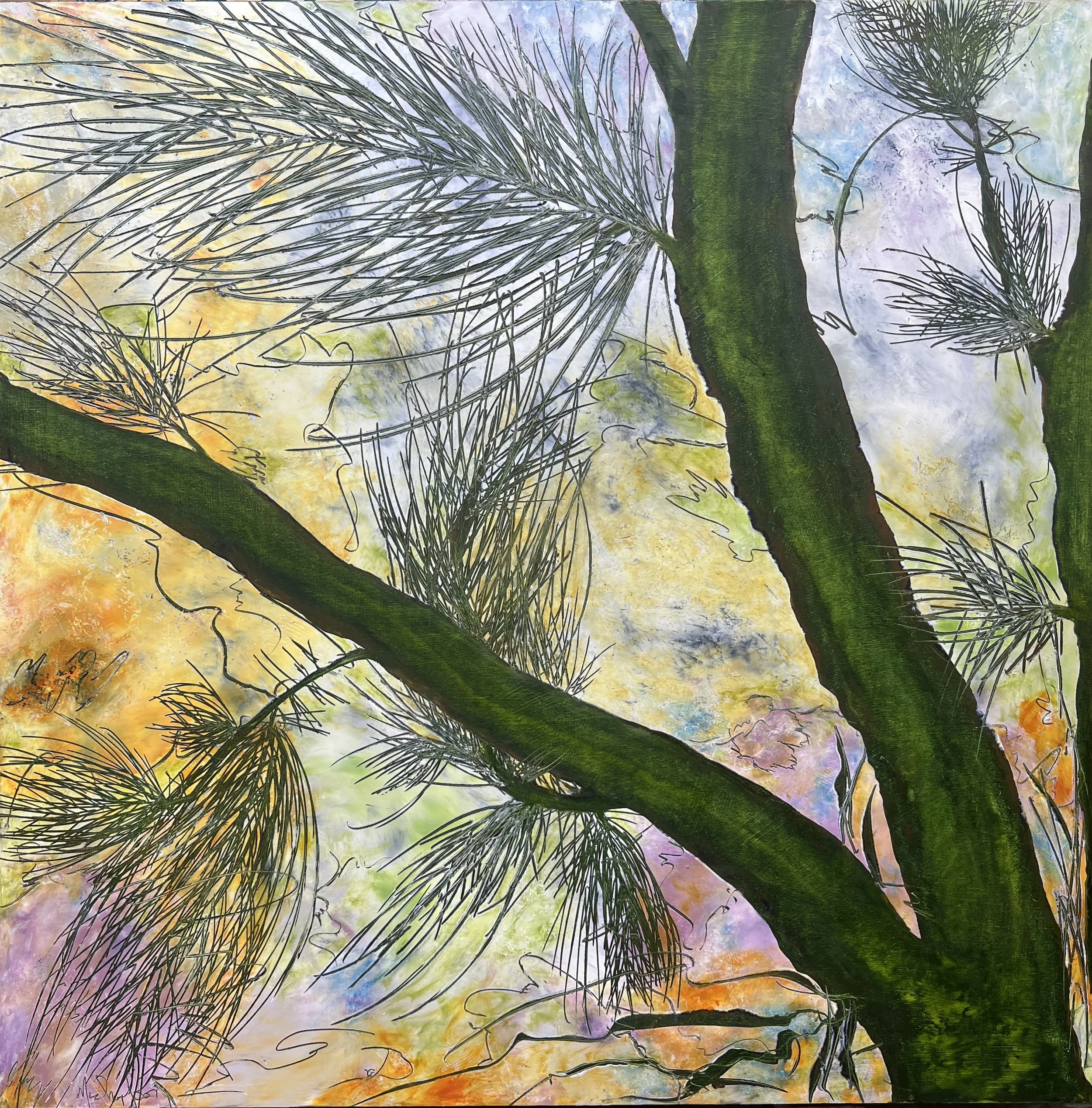 #3 Shared Growth oil & cold wax 36 x 36 $2200