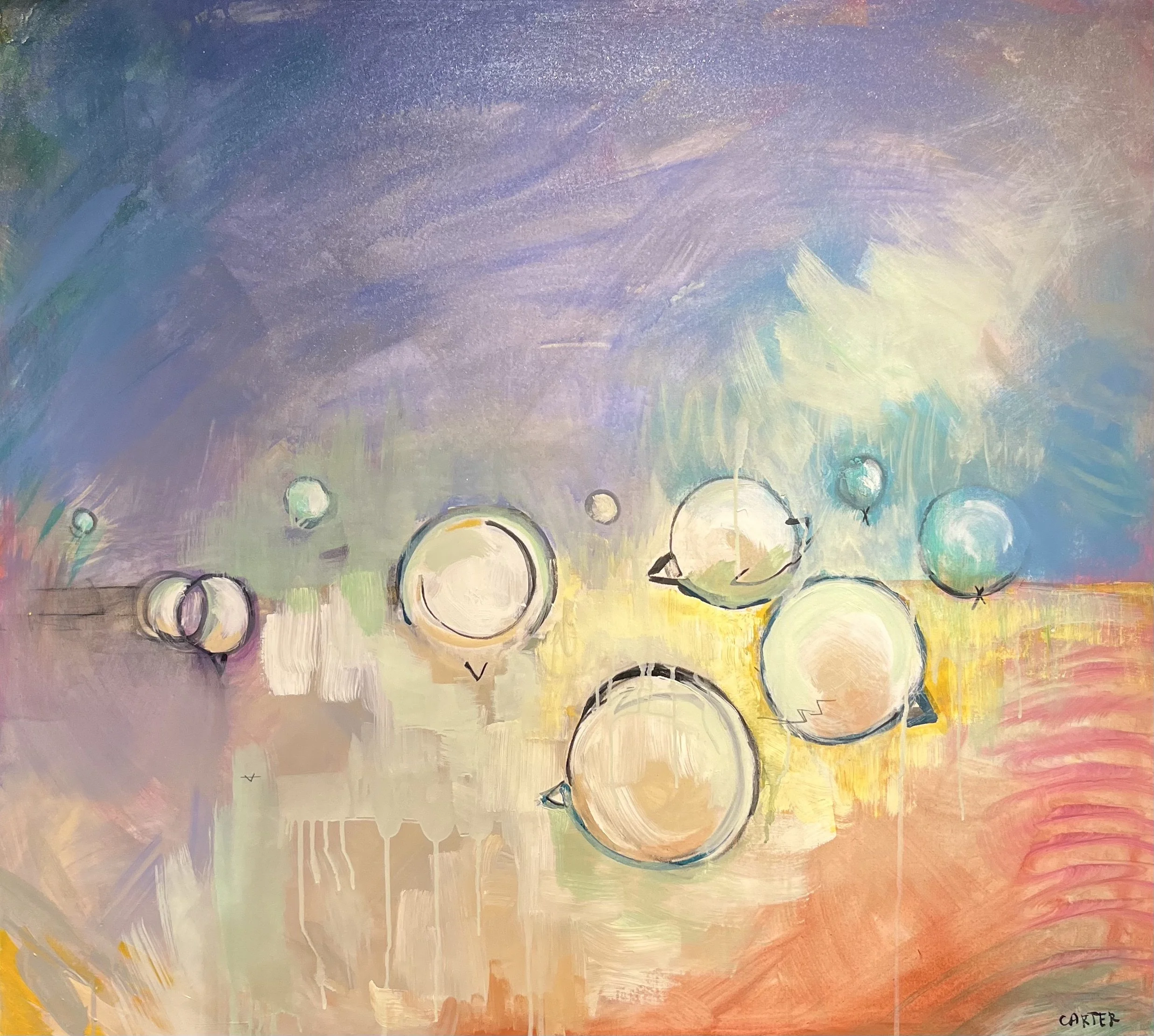 #13 Doves in Grey Rubble #2 36x40 $850