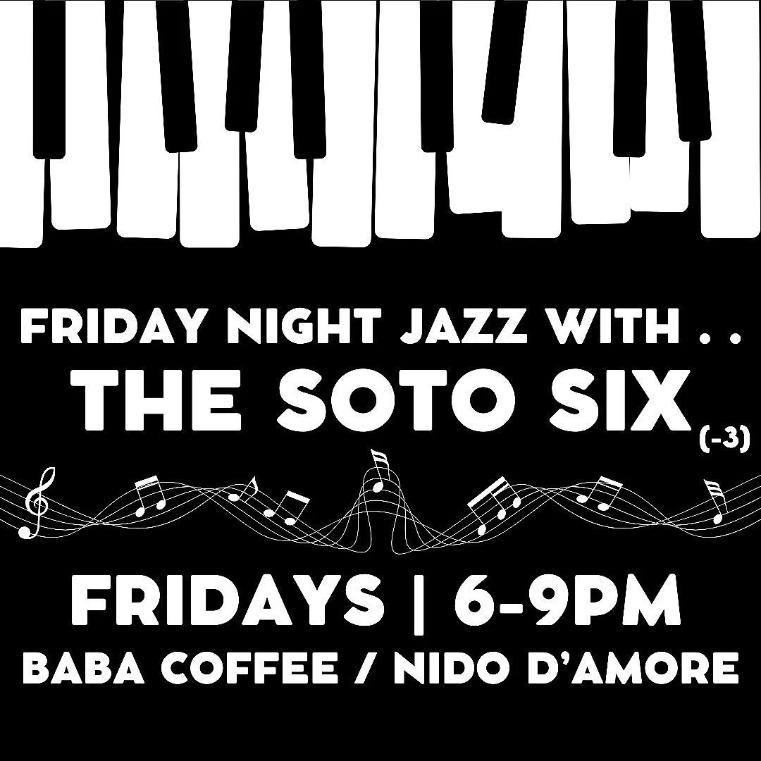 Back to our regularly scheduled programming &mdash; @babacoffee Friday 11/7! 6-9pm! Come hang with us! Pizza from @cafecaliforniapoppy !