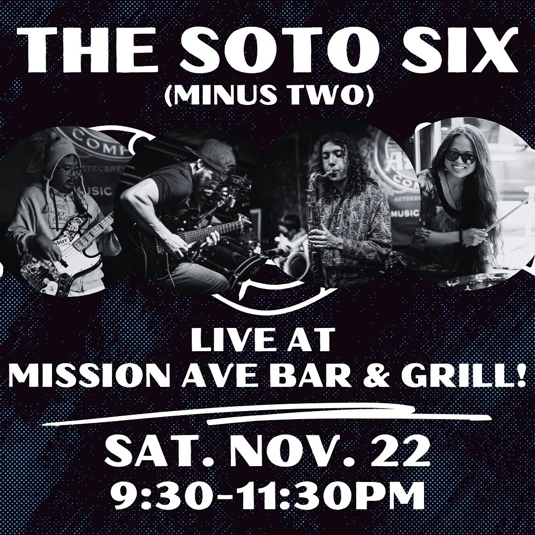 We&rsquo;re excited to return to @missionavebarandgrill this Saturday, Nov. 22 from 9:30-11:30pm! We&rsquo;ll be bringing the funk &amp; jazz, come groove with us! Don&rsquo;t miss it!