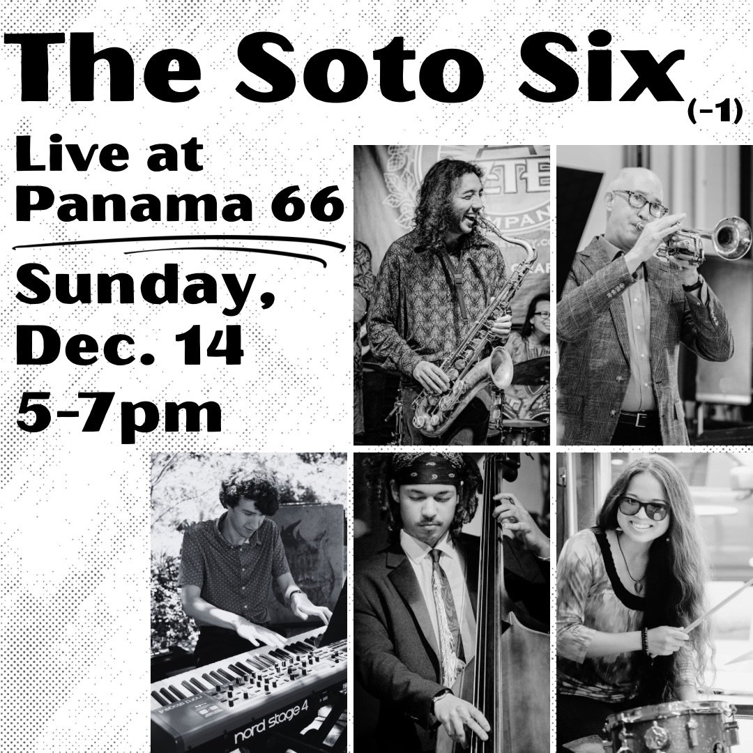Looking forward to returning to @panama66sdma this Sunday 12/14 from 5-7pm! Don&rsquo;t miss the quintet in action! Exciting tunes &amp; tasty food/drinks in a lovely setting!