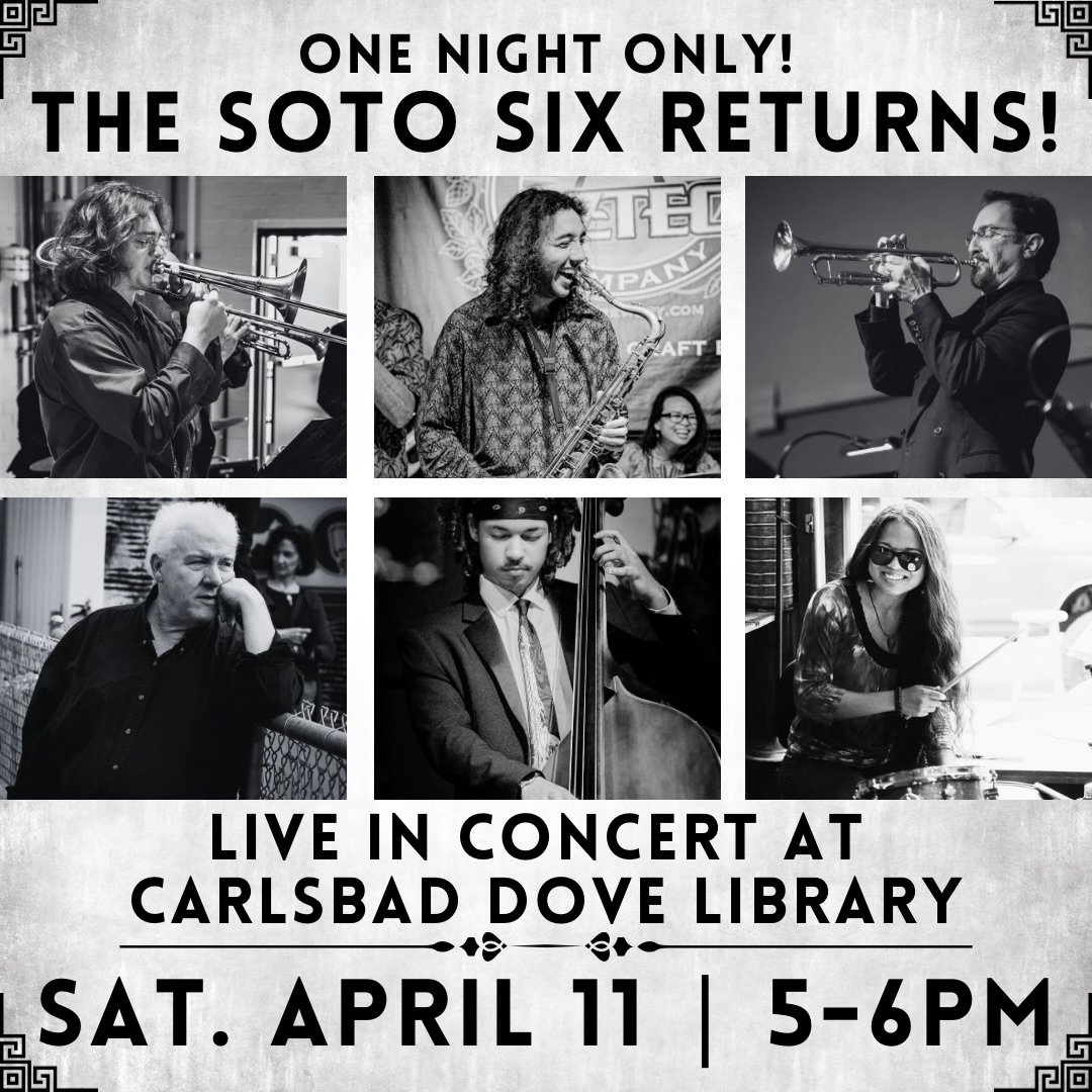 For the first time since 2024, we are thrilled to present The Soto Six in its full sextet configuration. Don&rsquo;t miss a rare opportunity to experience our full ensemble performing a high energy set of exciting live jazz! Join us in the courtyard 