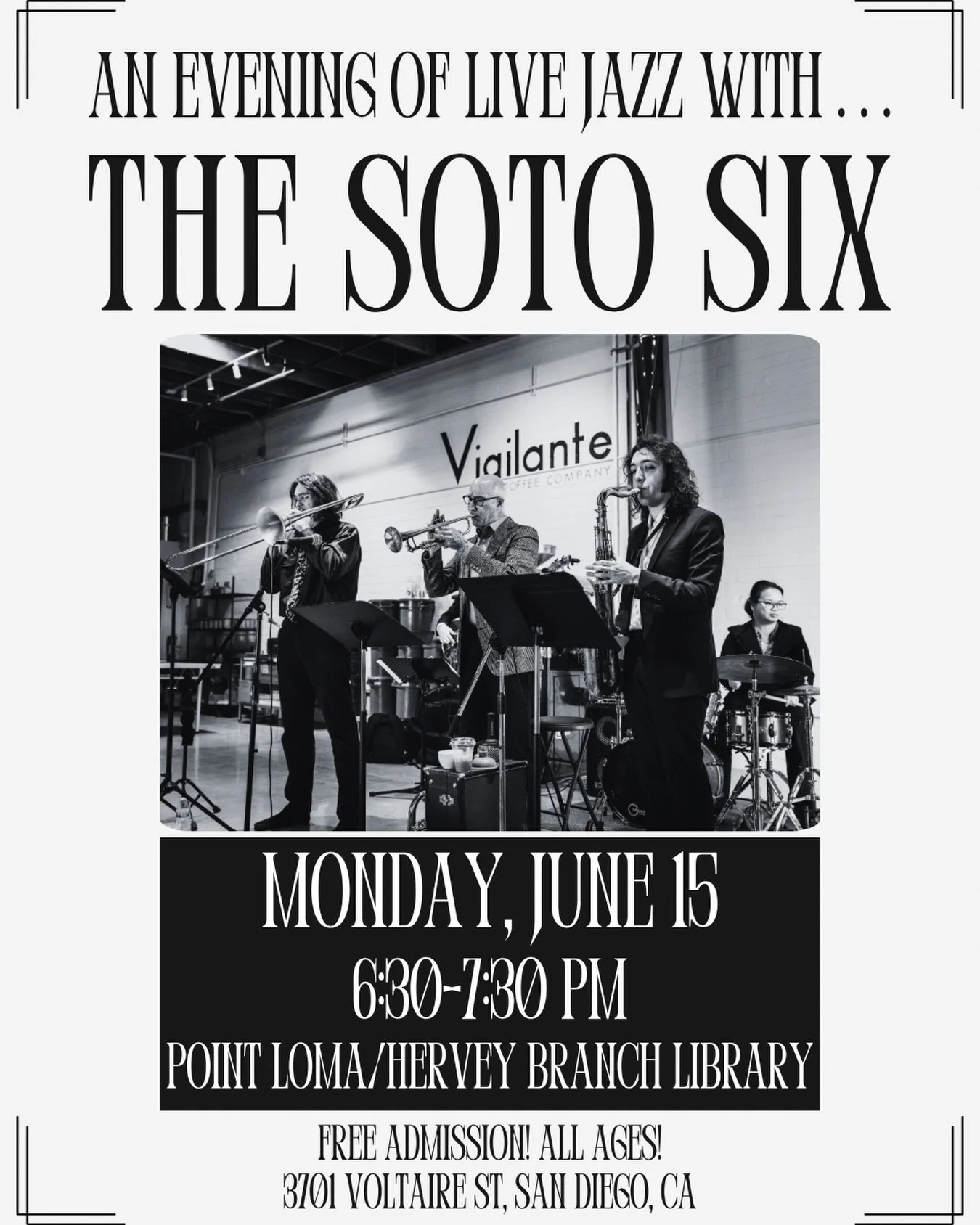 Looking forward to sharing some music at Point Loma Library this Monday 6/15! Join us for a free concert from 6:30-7:30pm! All ages, everyone is welcome!