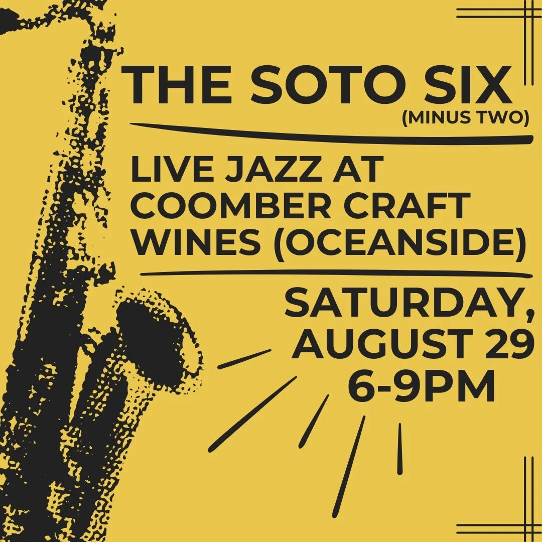 Looking forward to sharing some tunes @coombercraftwinesoceanside this Saturday 8/29 from 6-9pm! Join us for drinks &amp; music!