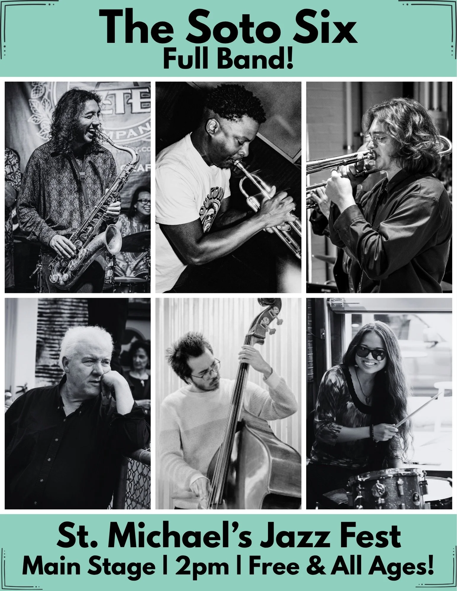 We&rsquo;re so excited to be bringing out the full sextet for @stmichaelsjazzfest this Saturday 9/26! Catch us on the main stage at 2pm! We&rsquo;re stoked to be alongside tons of other fantastic groups playing all day! Plus everything is totally FRE