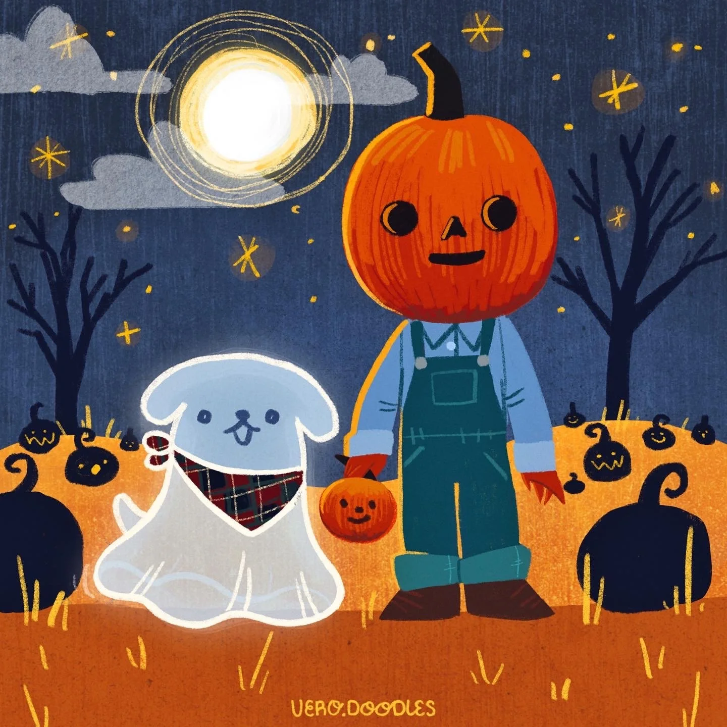 Pumpkin Boy & Ghost Puppy