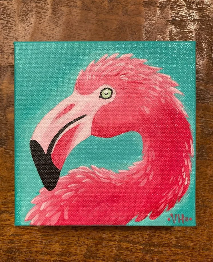 Pink Flamingo Painting