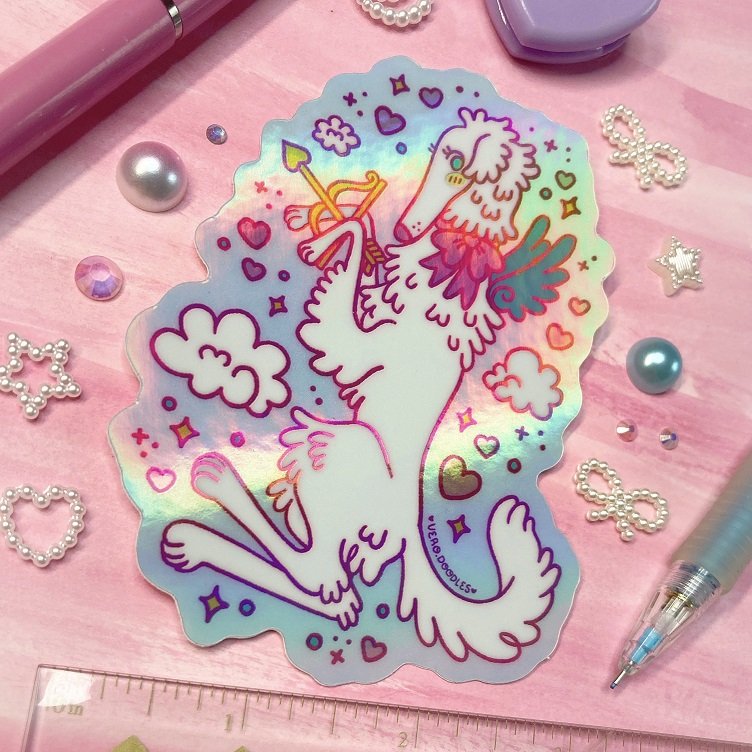 Cupid Pup Sticker