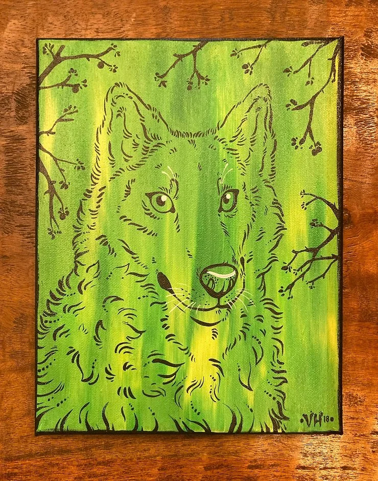 Lime Green Wolf