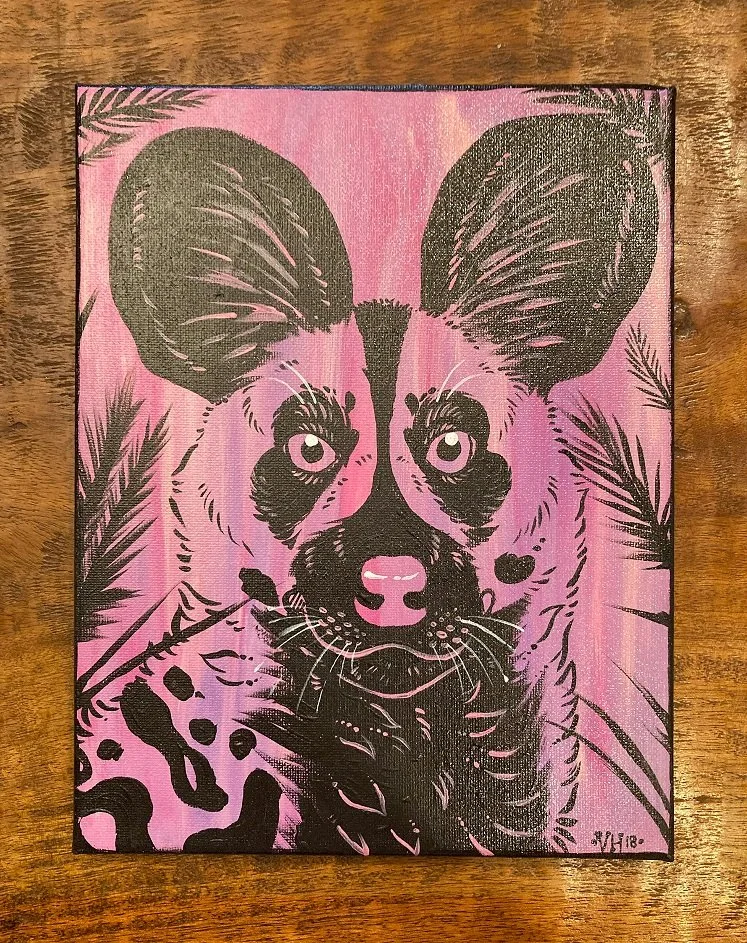 Pink Painted Dog